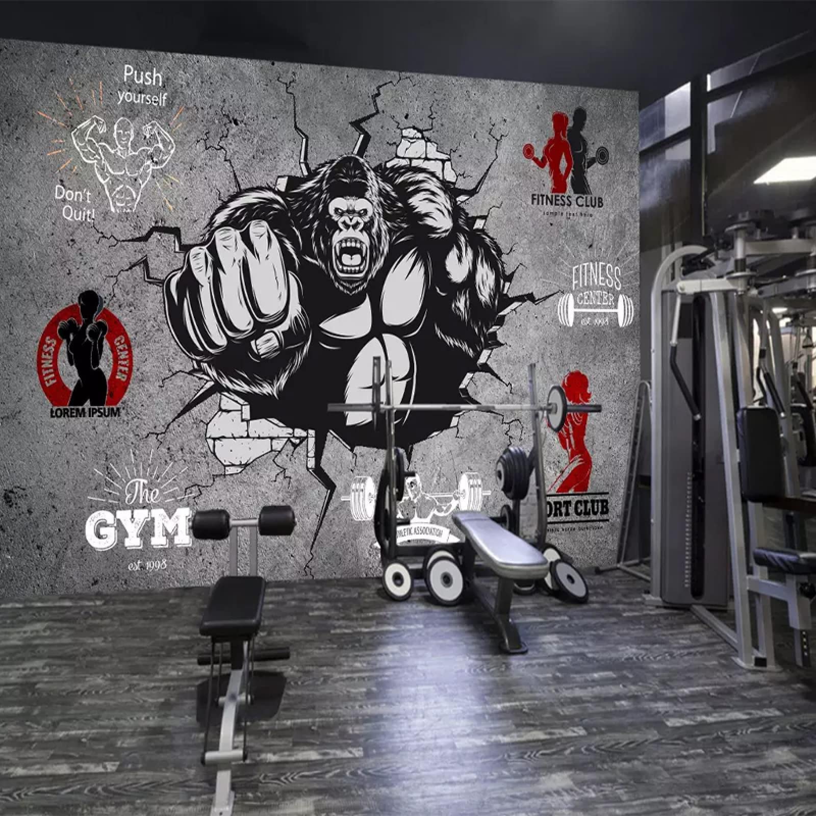 Tranh vẽ tường phòng gym 3D đẹp