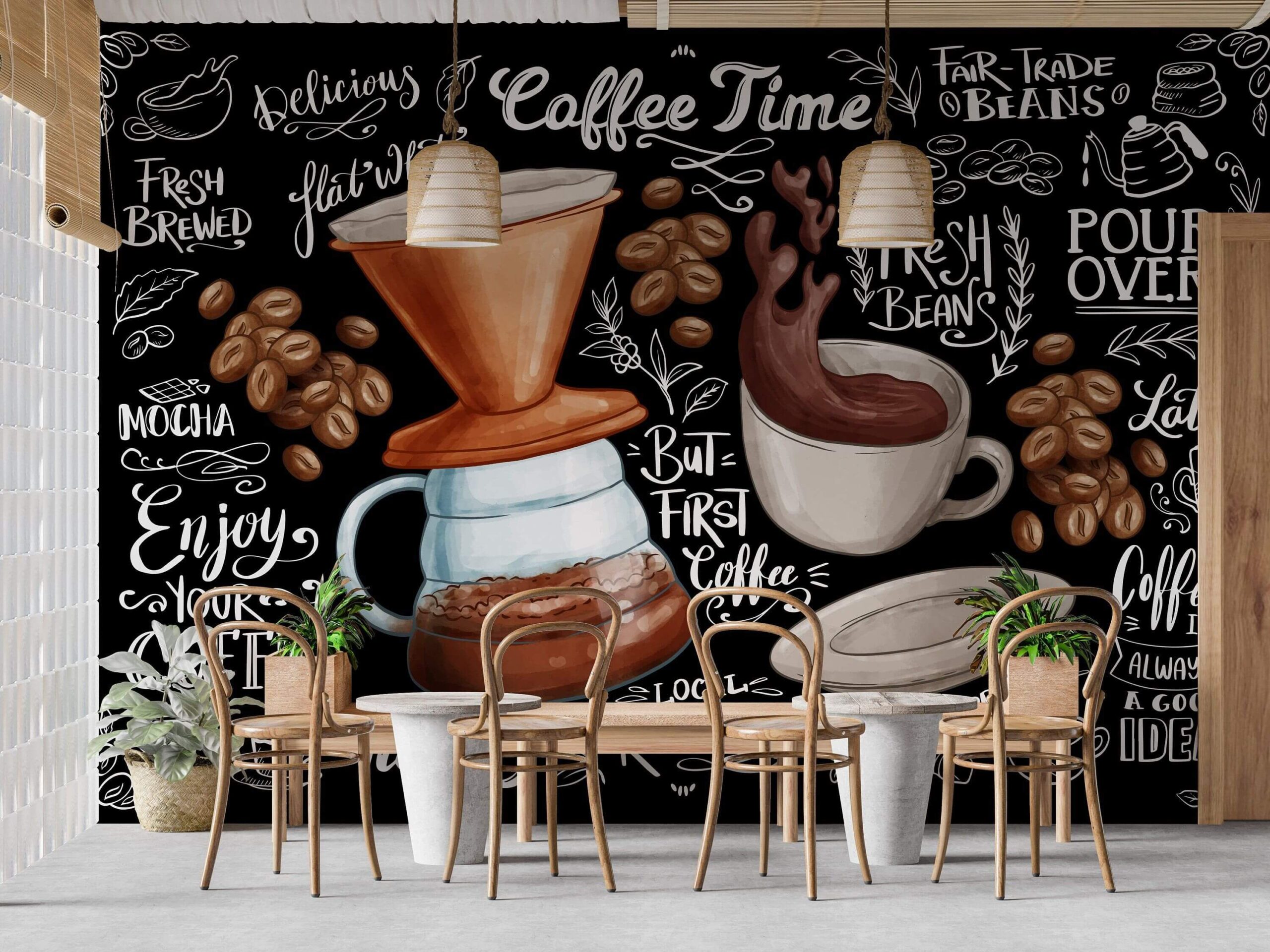 Tranh tường ấn tượng cho quán cafe