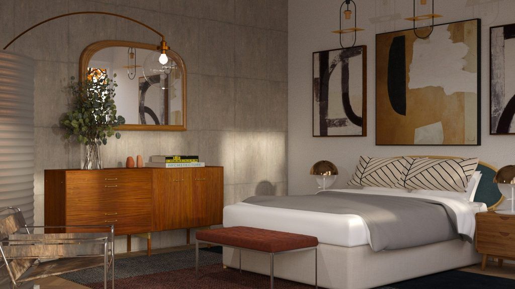 Không gian phòng ngủ theo phong cách Bauhaus bắt mắt
