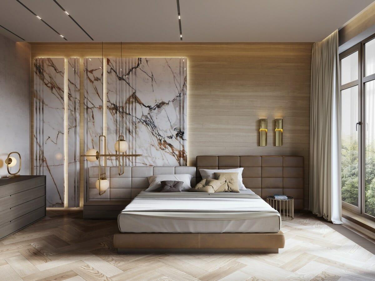 Sử dụng đồ nội thất phòng ngủ bằng gỗ độc đáo