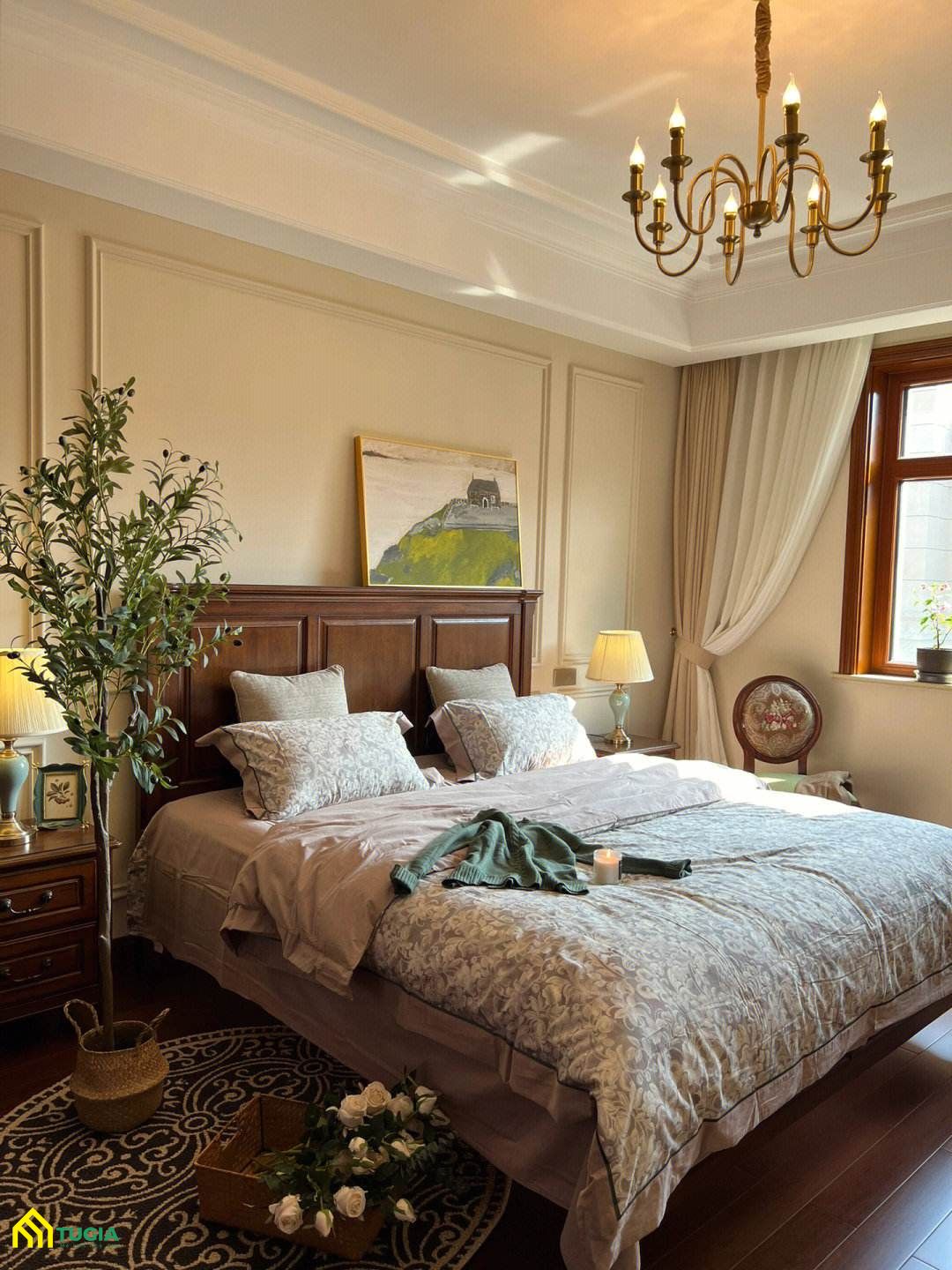 Bố trí cây xanh decor đẹp cho phòng ngủ mộc mạc