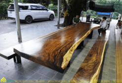 Bộ bàn K3 gỗ me tây dài 5m - BMT099