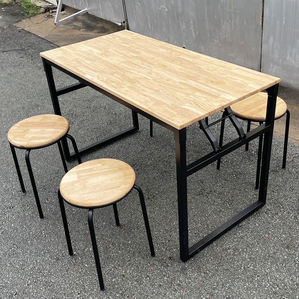 Bộ bàn ghế mặt gỗ chân sắt cho quán cafe giá rẻ