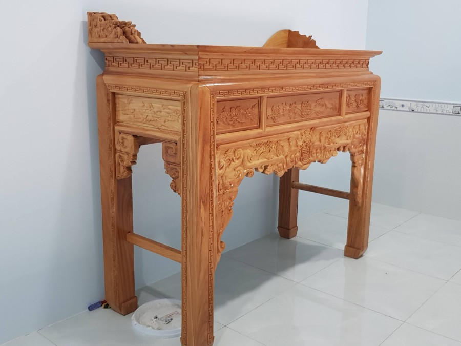 Mẫu bàn thờ gỗ Mít đẹp, sang trọng