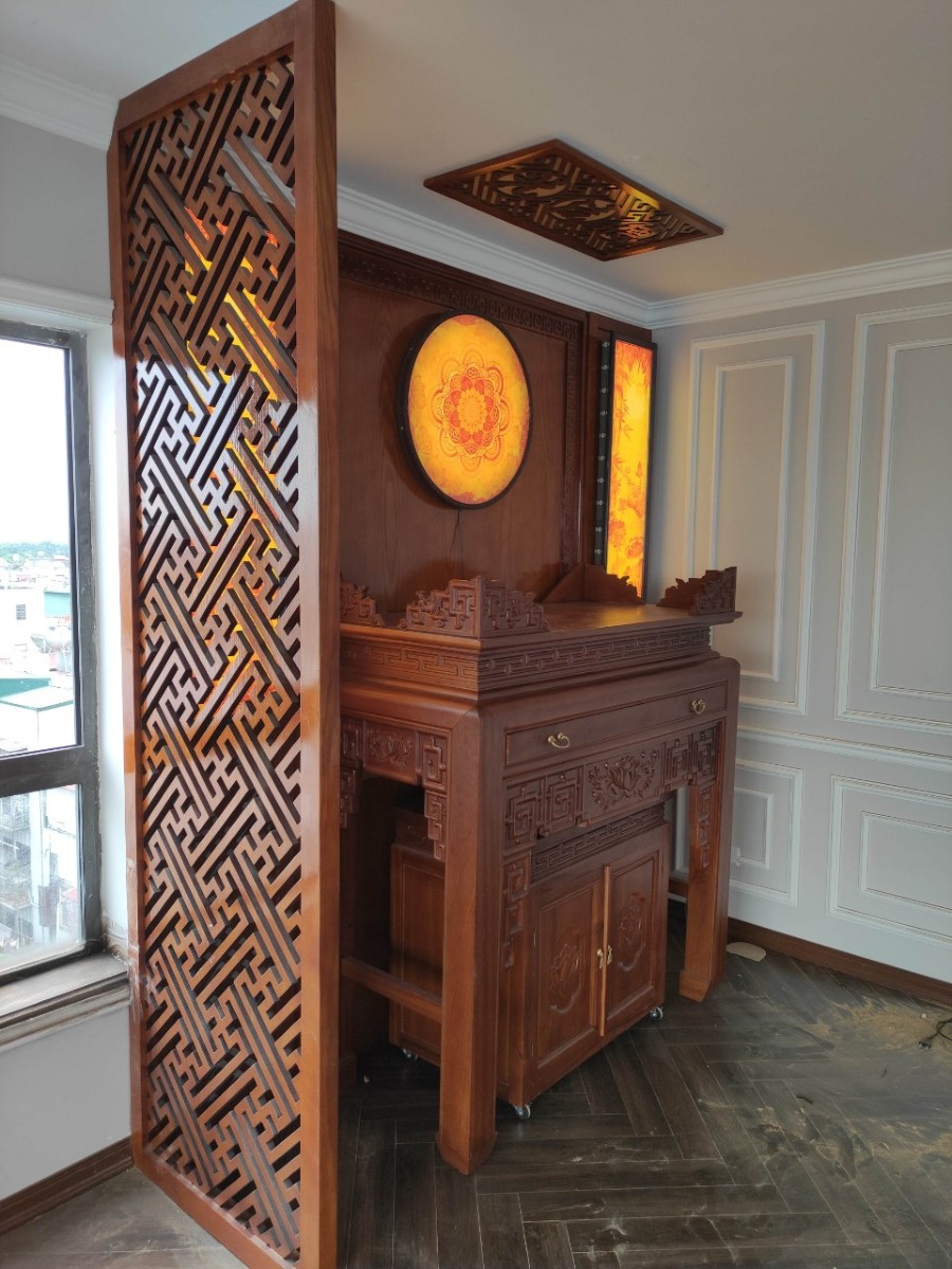 Tủ thờ bằng gỗ Mít cho căn hộ chung cư