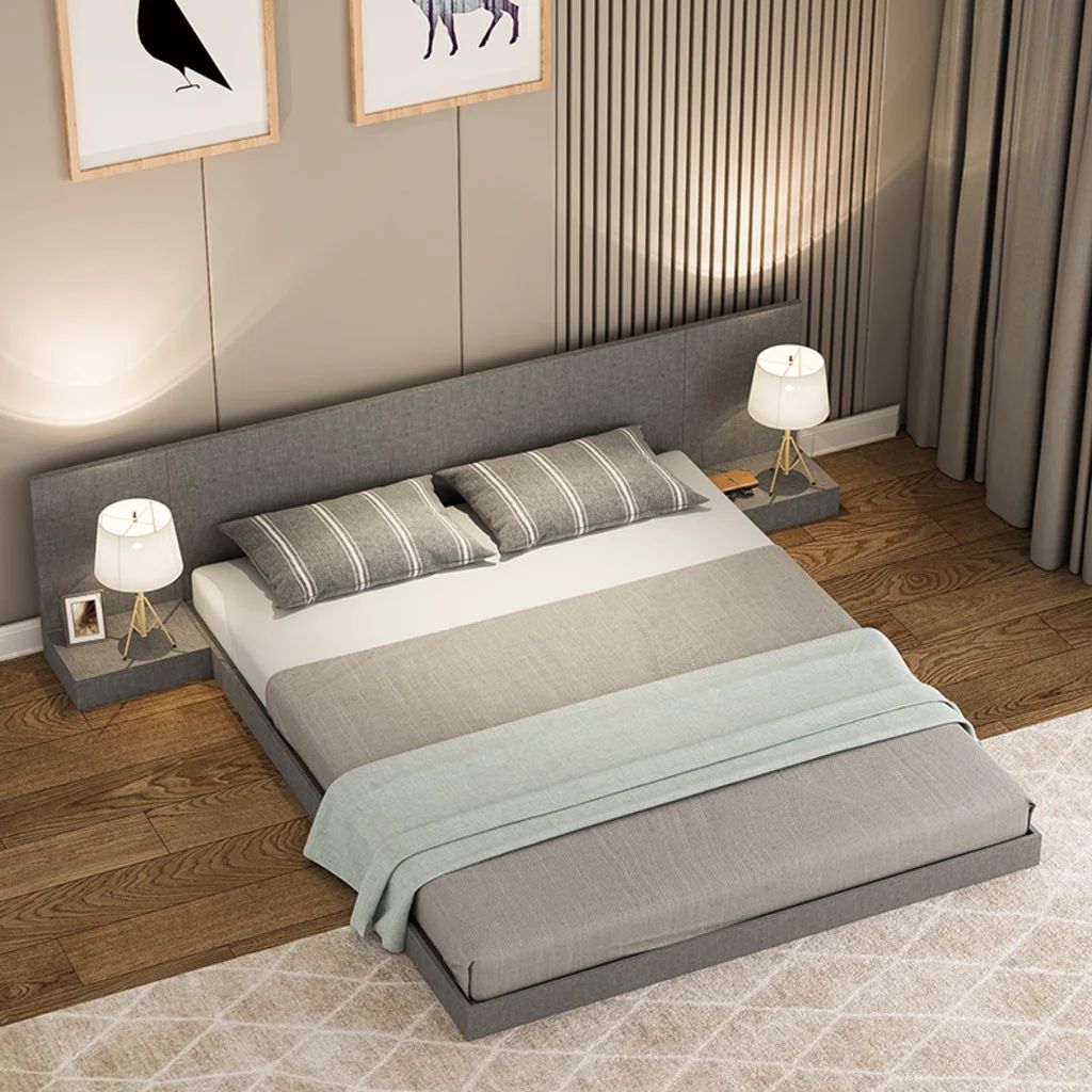 Thiết kế giường ngủ kiểu Nhật Bản gỗ công nghiệp giá rẻ
