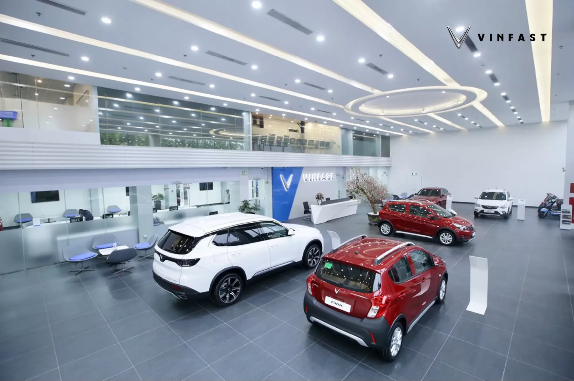 Không gian showroom ô tô đơn giản được nhiều khách hàng yêu thích
