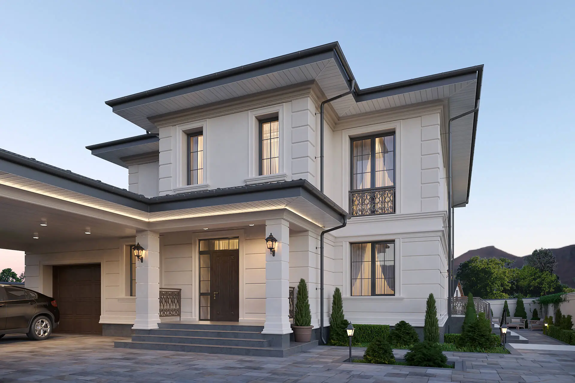 Kiến trúc căn nhà mang đậm nét cổ điển kết hợp với những chi tiết hiện đại