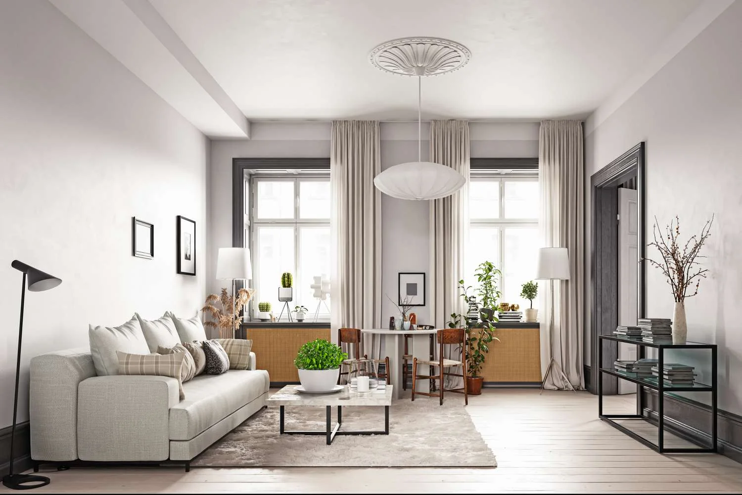 Thiết kế phòng khách đơn giản mà đẹp theo phong cách tối giản