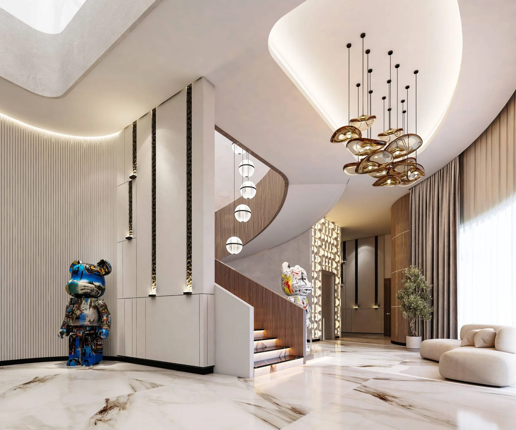 Ý tưởng thiết kế phòng khách sang trọng phong cách luxury