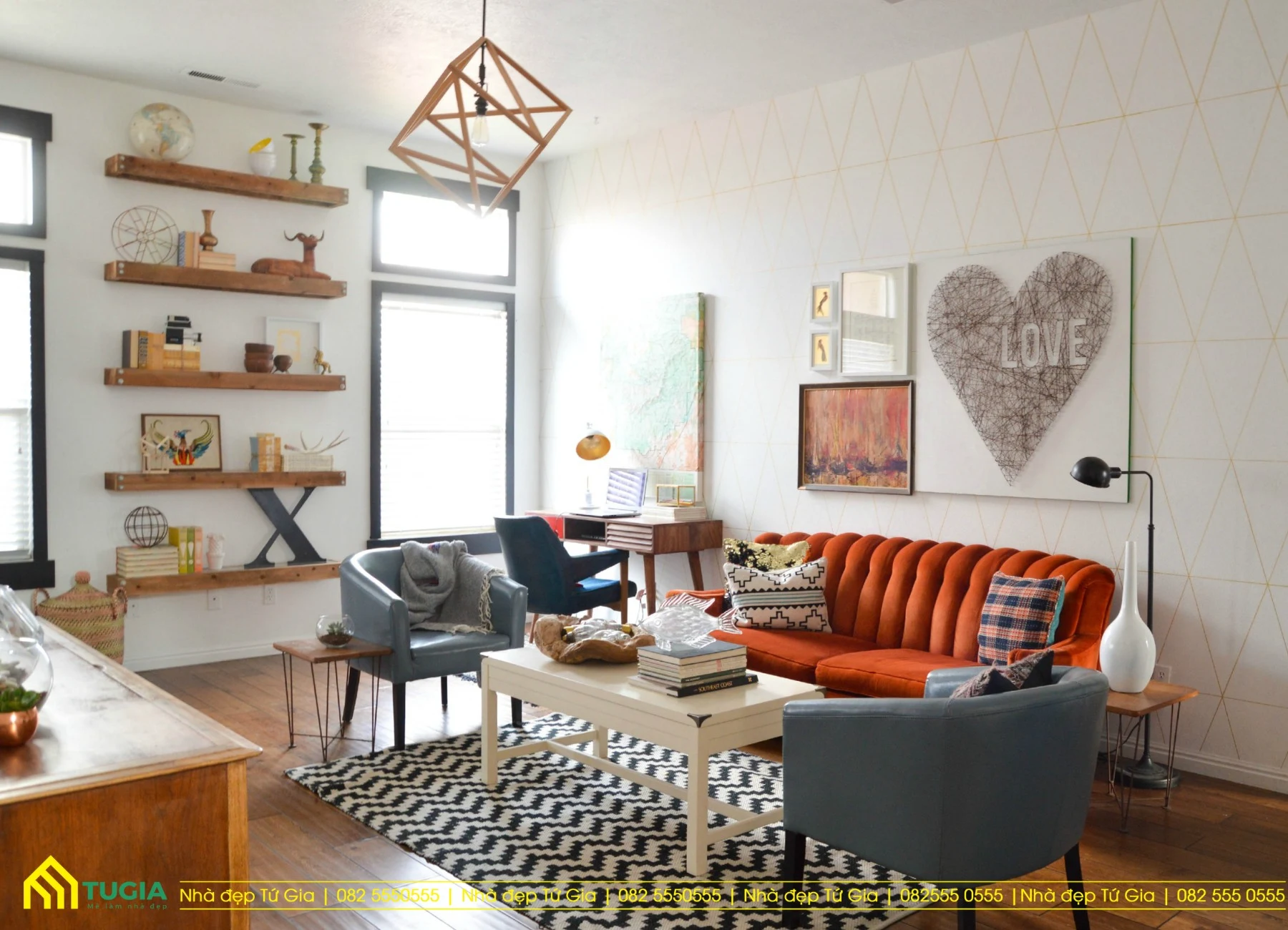 Thiết kế nội thất căn hộ chung cư cao cấp phong cách Retro