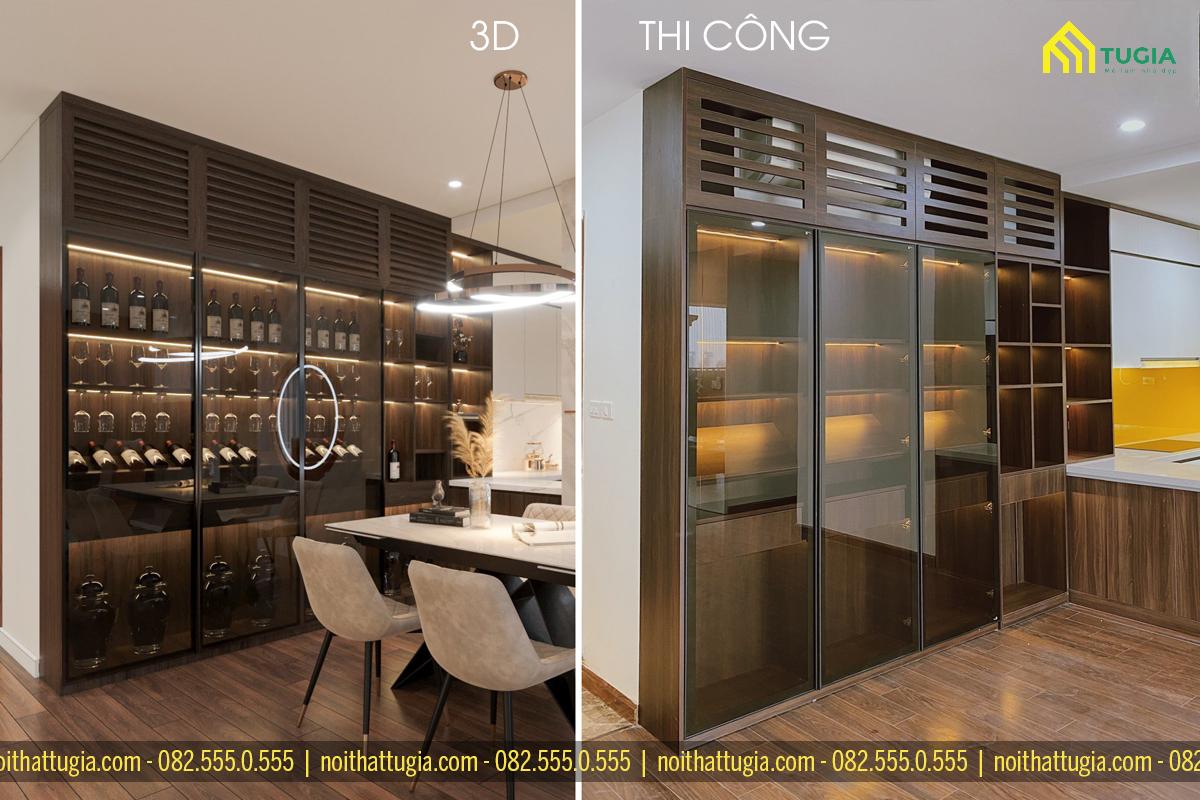 Những công trình tại Nội thất Tứ Gia đều được thi công giống 100% so với 3D