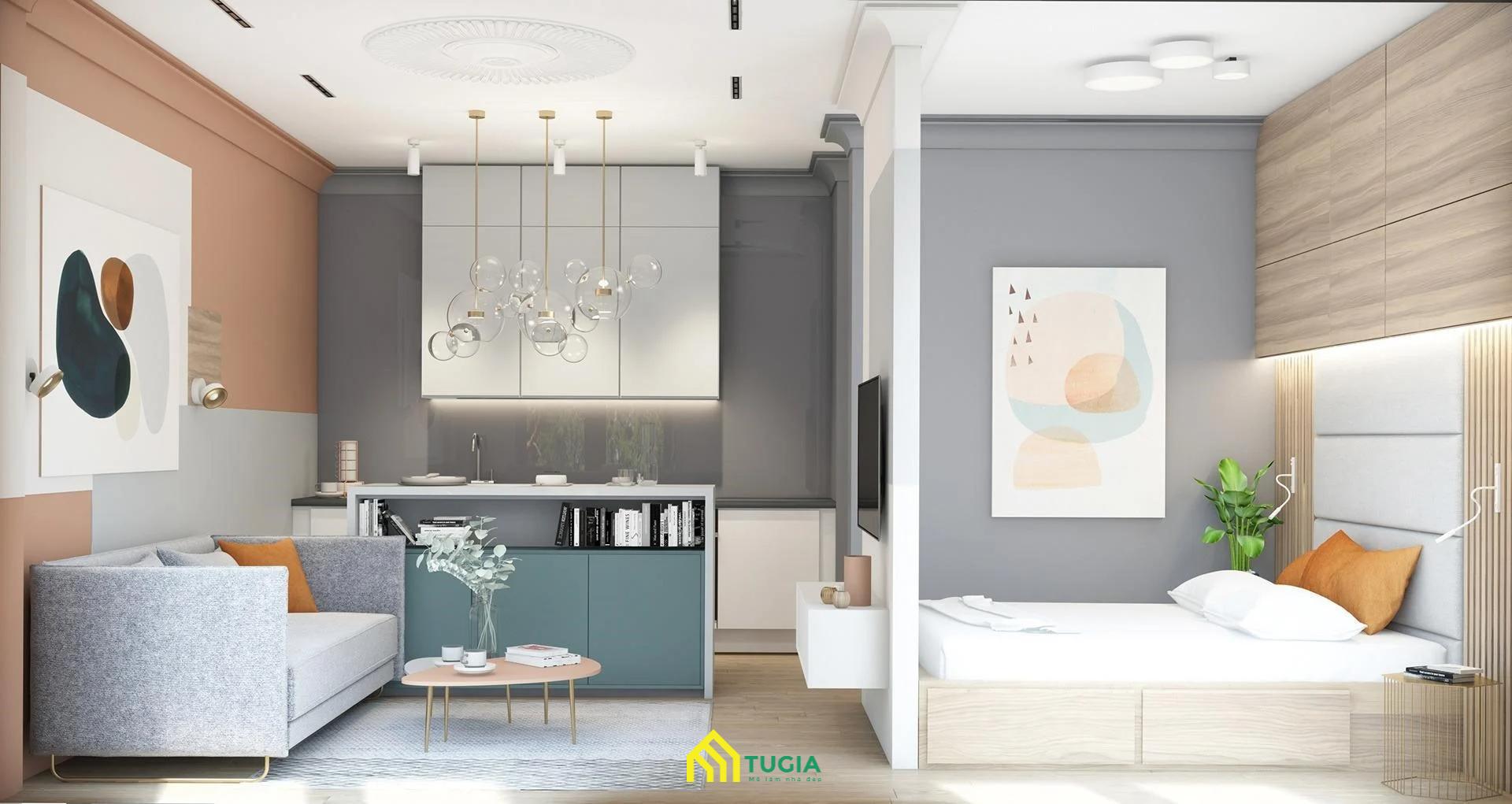 Màu sắc hài hòa sẽ giúp căn hộ nhỏ của bạn dễ chịu và thoải mái hơn