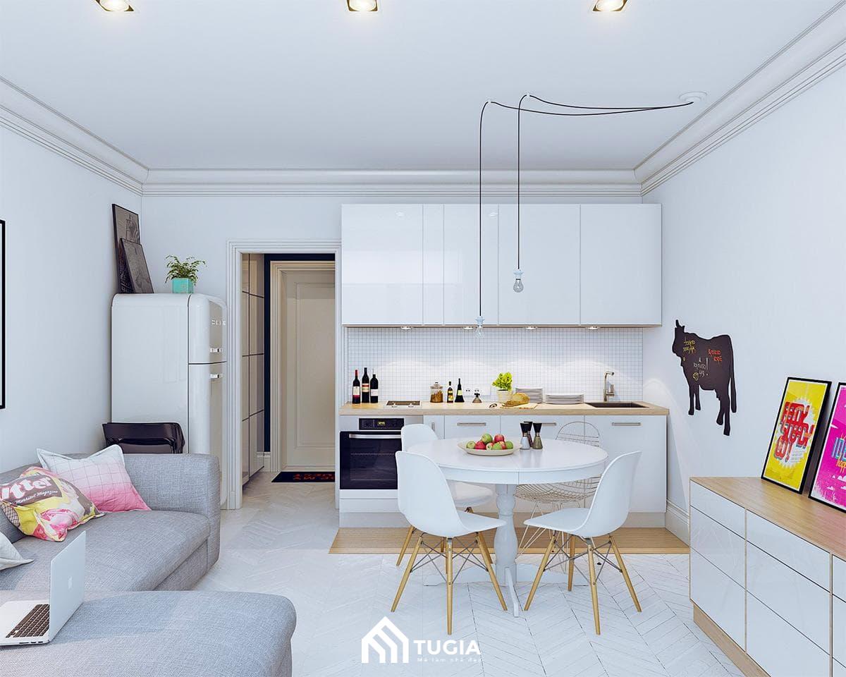 Mẫu thiết kế căn hộ studio 1 phòng ngủ đang rất được ưa chuộng hiện nay 