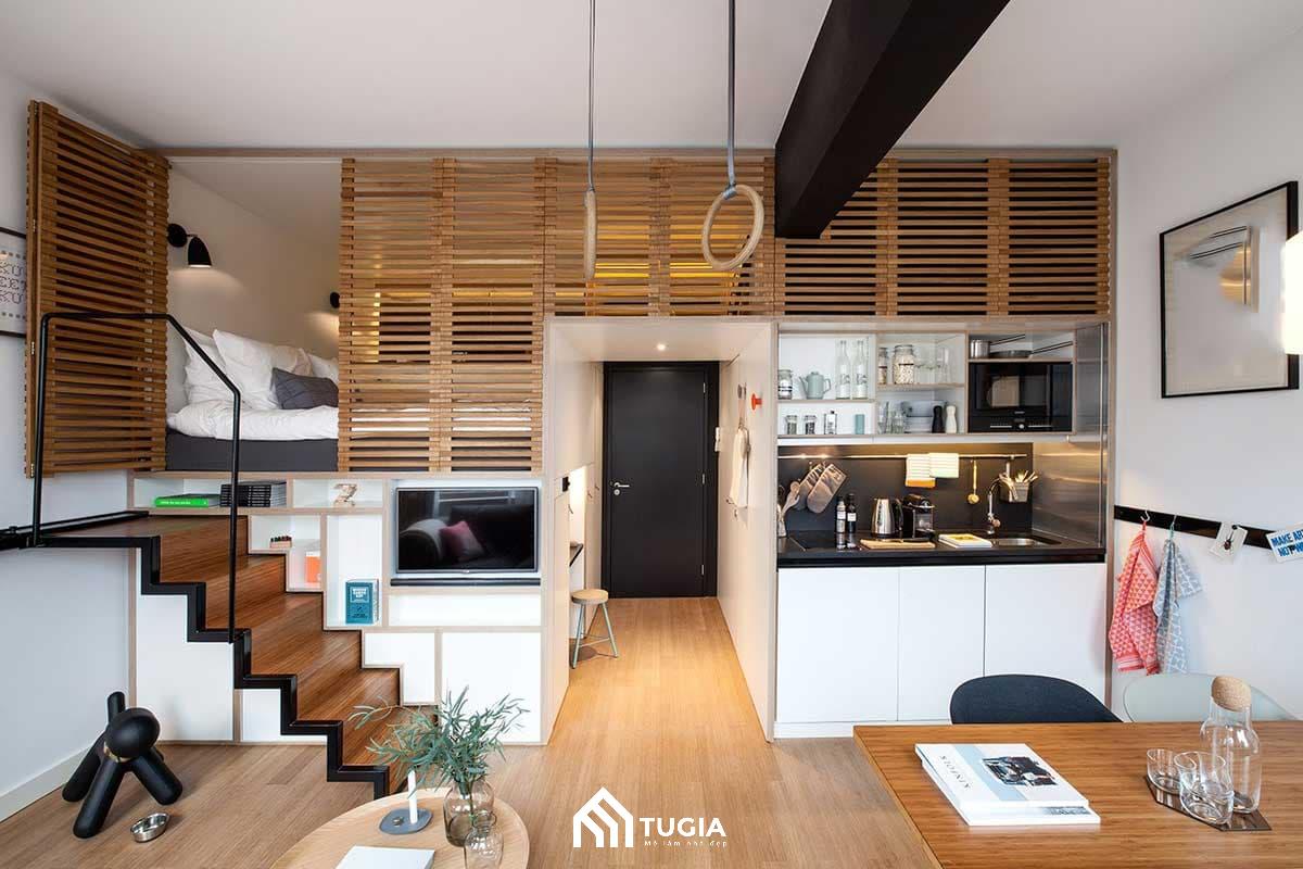 Mẫu thiết kế căn hộ studio 25m2 theo phong cách hiện đại cực kỳ thịnh hành 