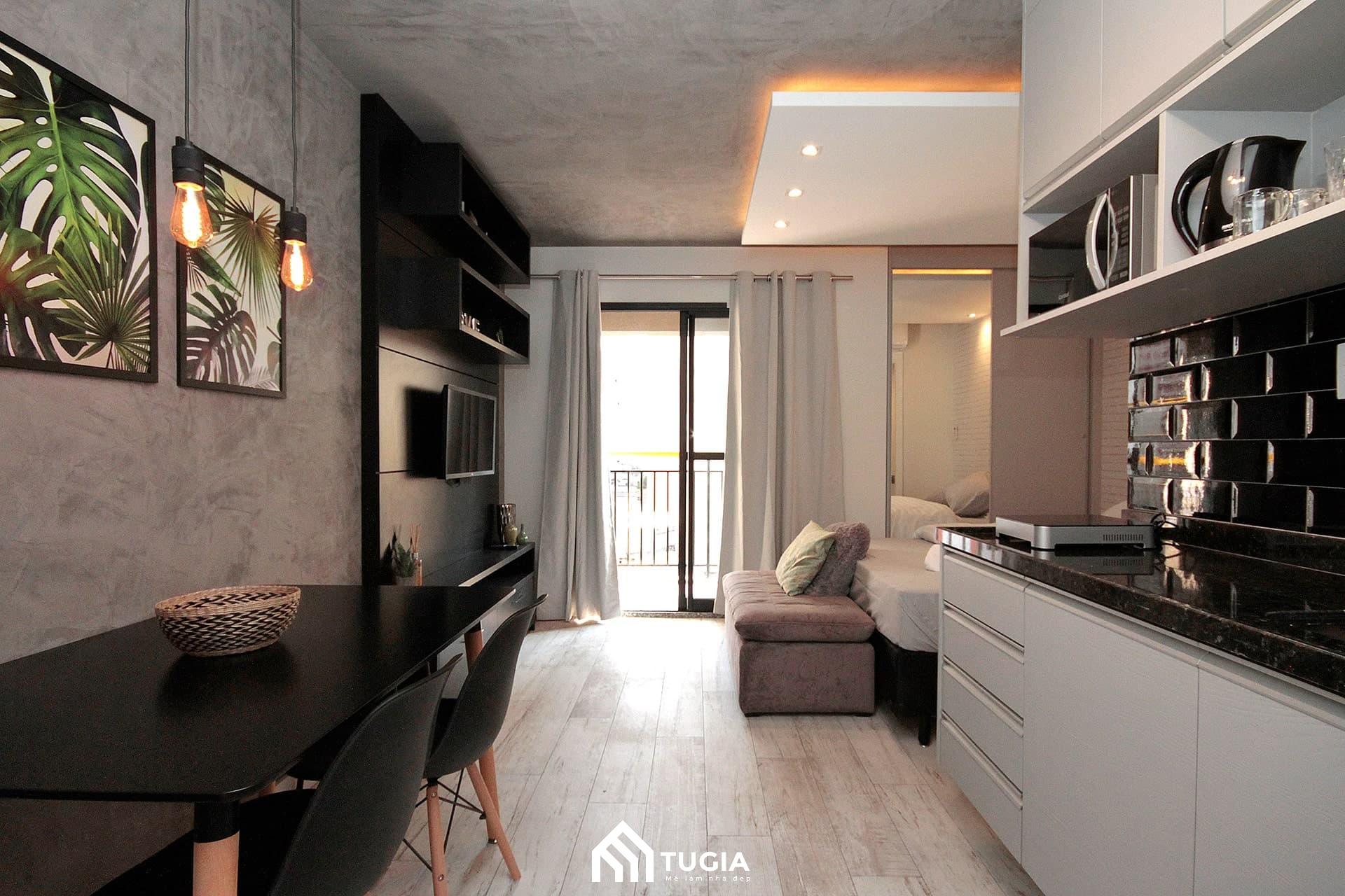 Thiết kế nội thất căn hộ 35m2 dành cho vợ chồng son vừa sang trọng, vừa ấm cúng,, gần gũi