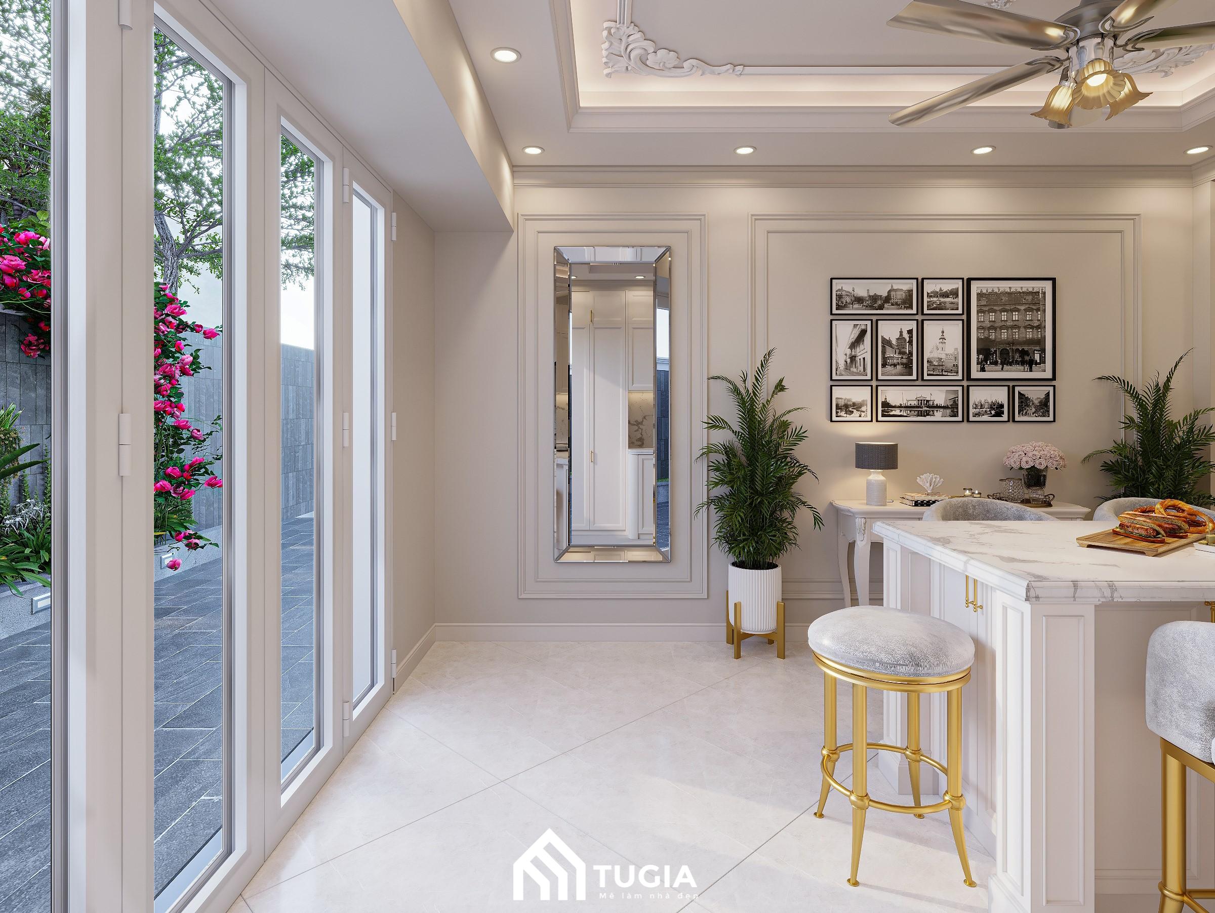 Thiết kế nội thất nhà đẹp cấp 4 phong cách tân cổ điển tận dụng tối đa ánh sáng tự nhiên