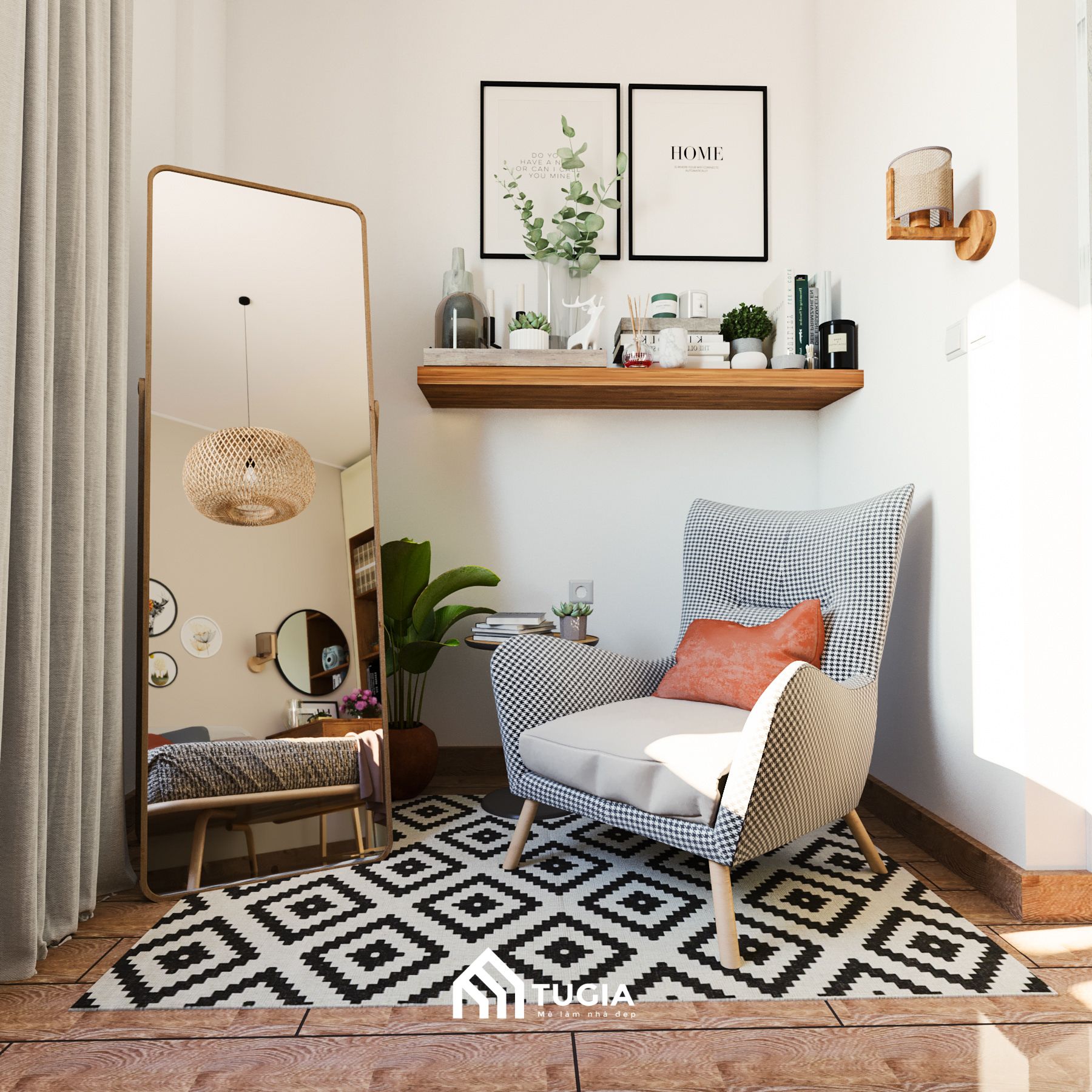 Góc decor trang trí nhỏ xinh phong cách Scandinavian