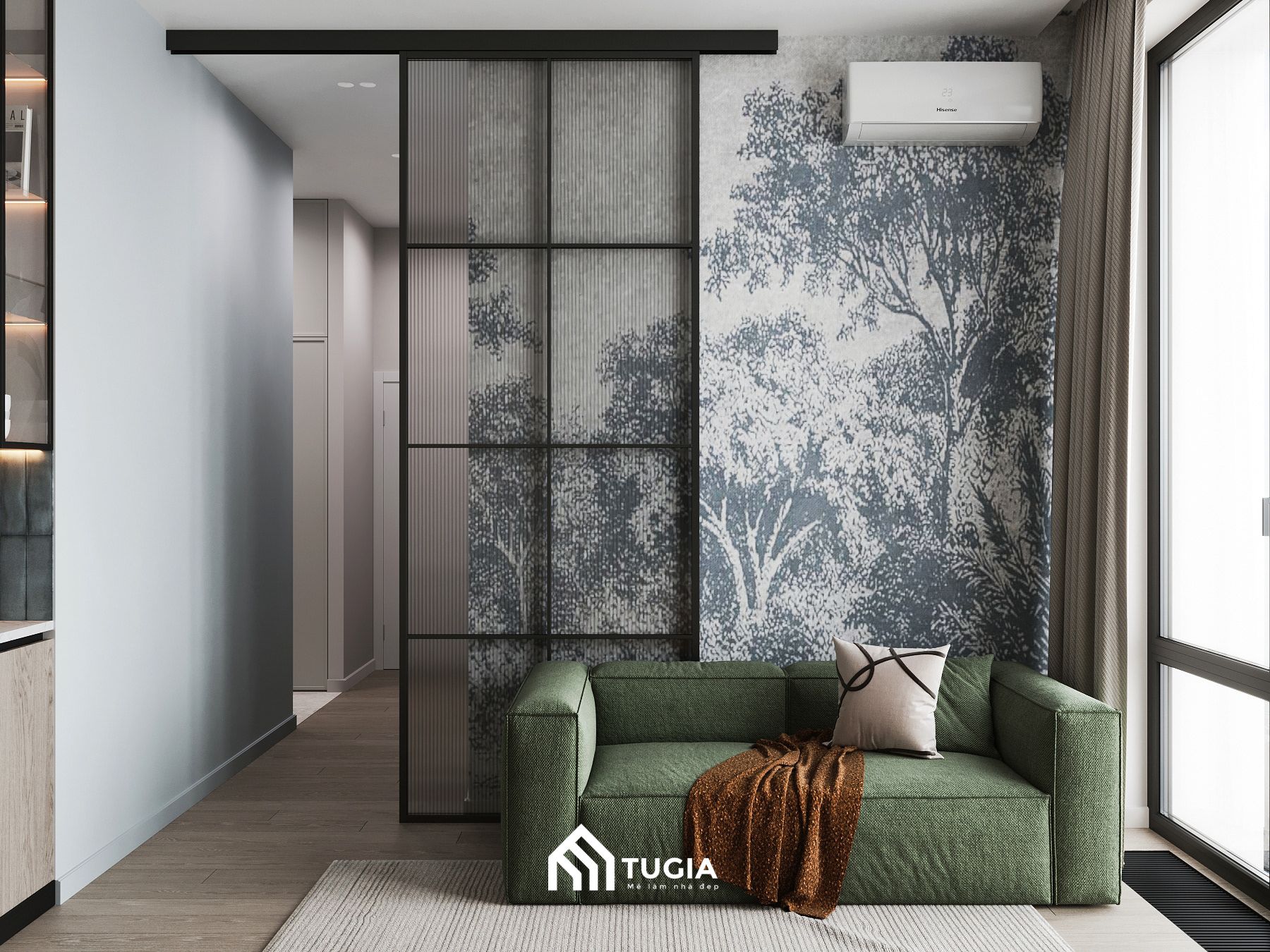Phân chia không gian căn hộ mini 25m2 hợp lý