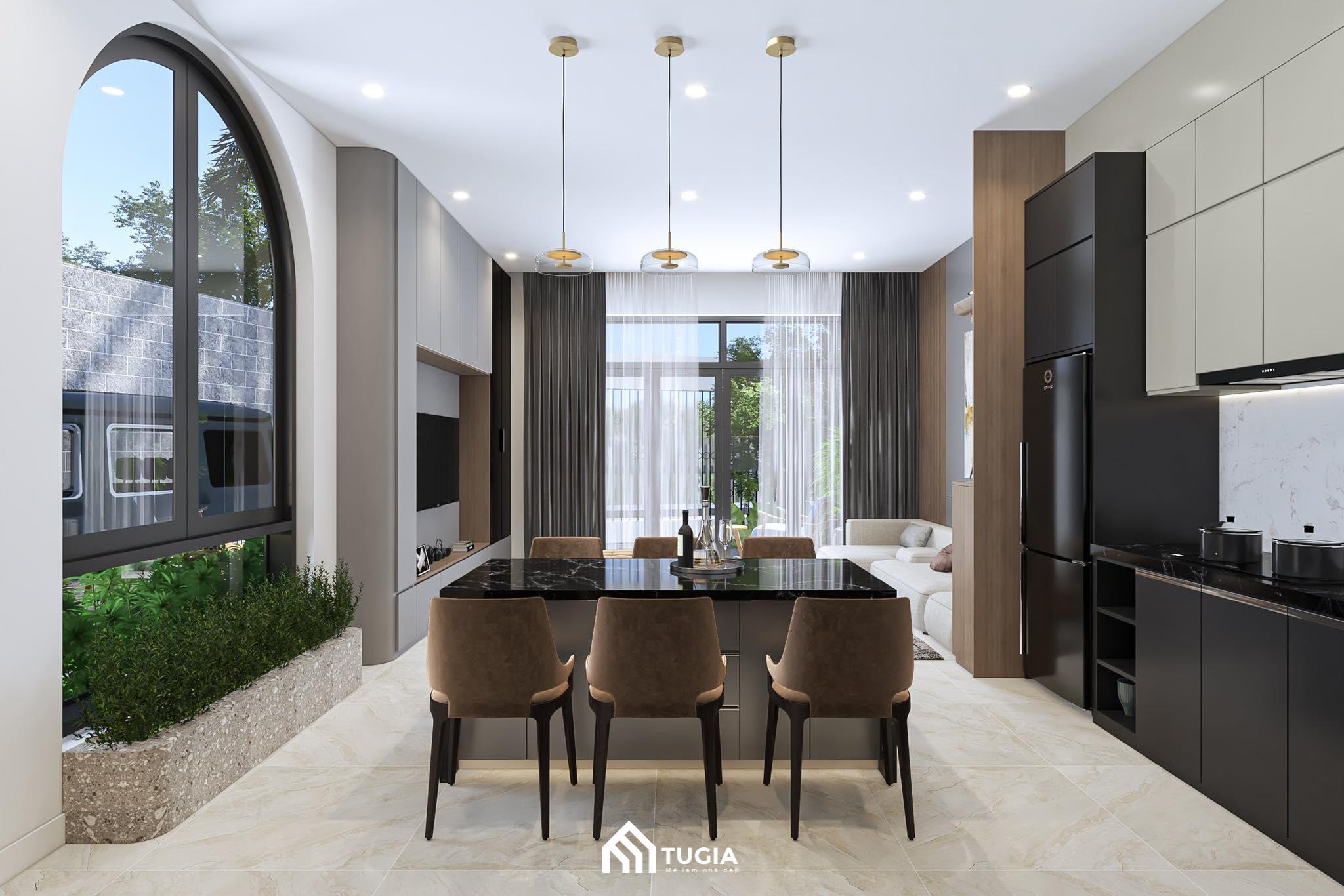 Xu hướng bố trí bếp nhà cấp 4 tiện nghi nối liền với phòng ăn để giúp mở rộng không gian