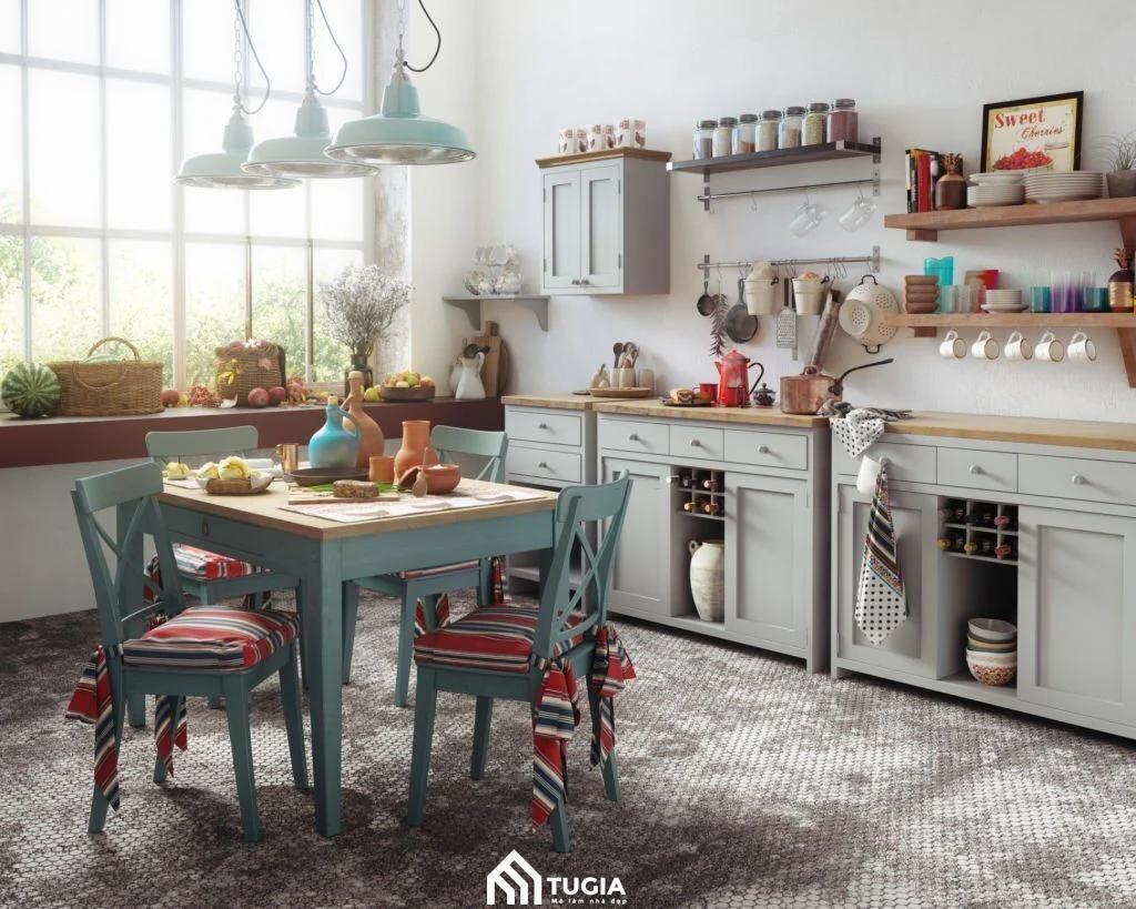Decor phòng bếp đẹp theo phong cách vintage cuốn hút