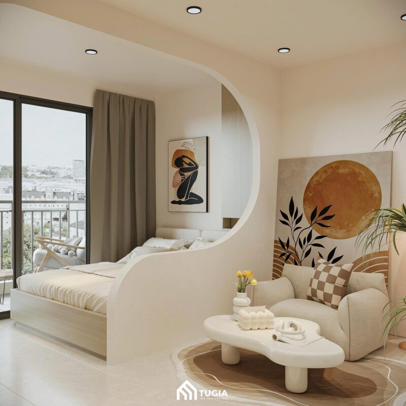 Dự án thiết kế căn hộ studio 25m2 theo phong cách Scandinavian của chị Hà do Nội thất Tứ Gia thực hiện