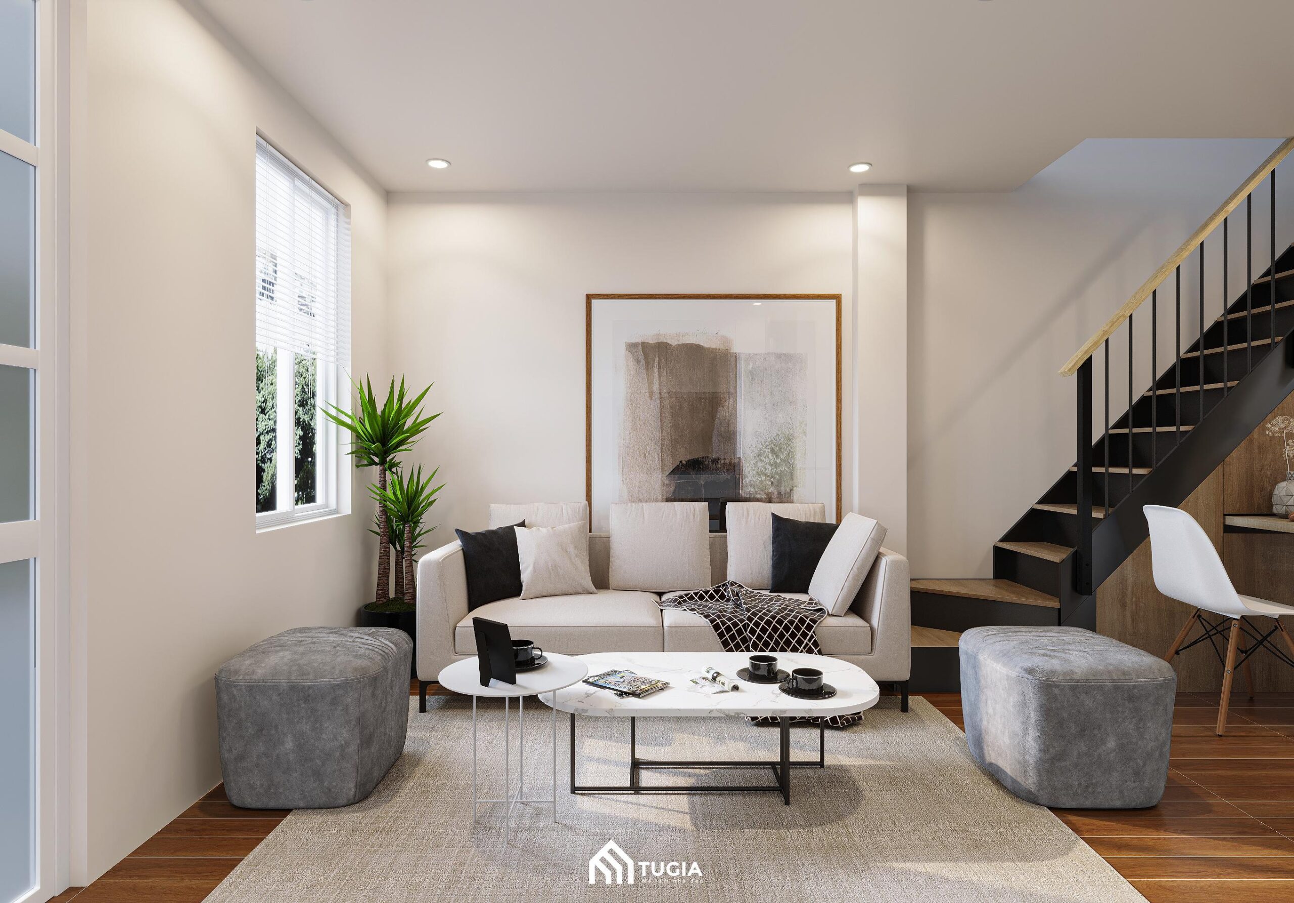 Mẫu dự án thiết kế nội thất nhà cấp 4 theo phong cách Hiện đại tối giản của Nội thất Tứ Gia