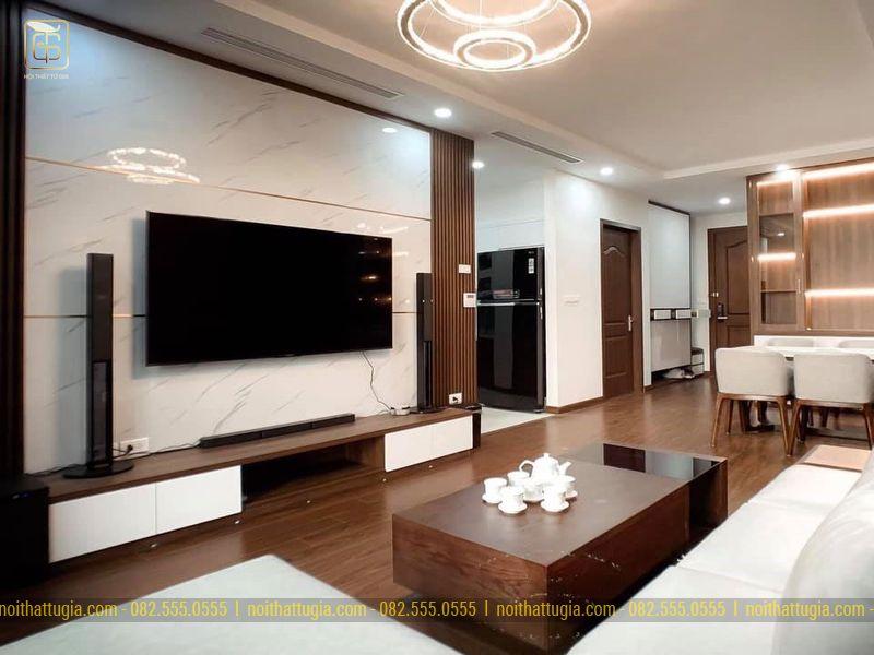 Căn hộ được hoàn thiện nội thất giống bản thiết kế ban đầu lên đến 95%, đảm bảo tính đồng bộ về màu sắc, bố cục và chất liệu