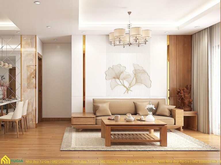 Sử dụng bộ sofa chữ I kết hợp bàn trà nhỏ gọn để giúp không gian phòng khách trở nên rộng rãi và thông thoáng hơn