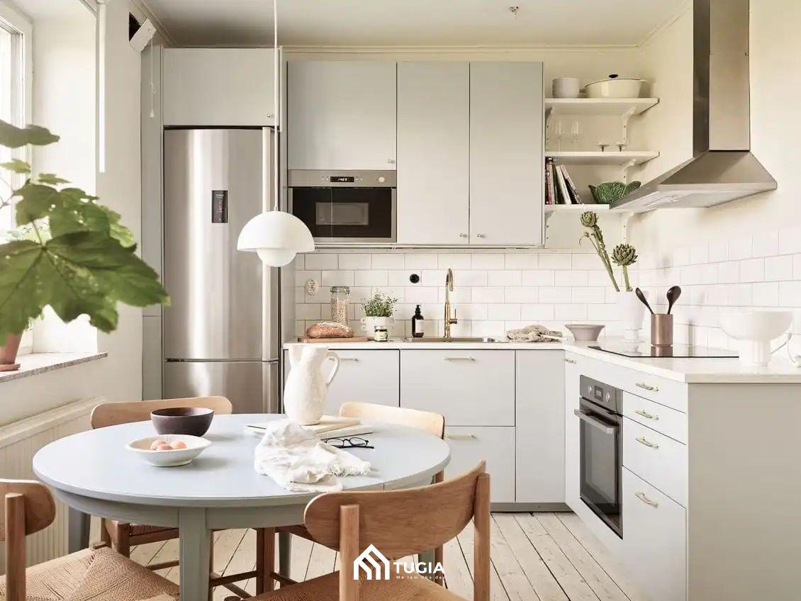Mẫu bếp nhỏ phong cách Scandinavian cho ai thích gần gũi với thiên nhiên
