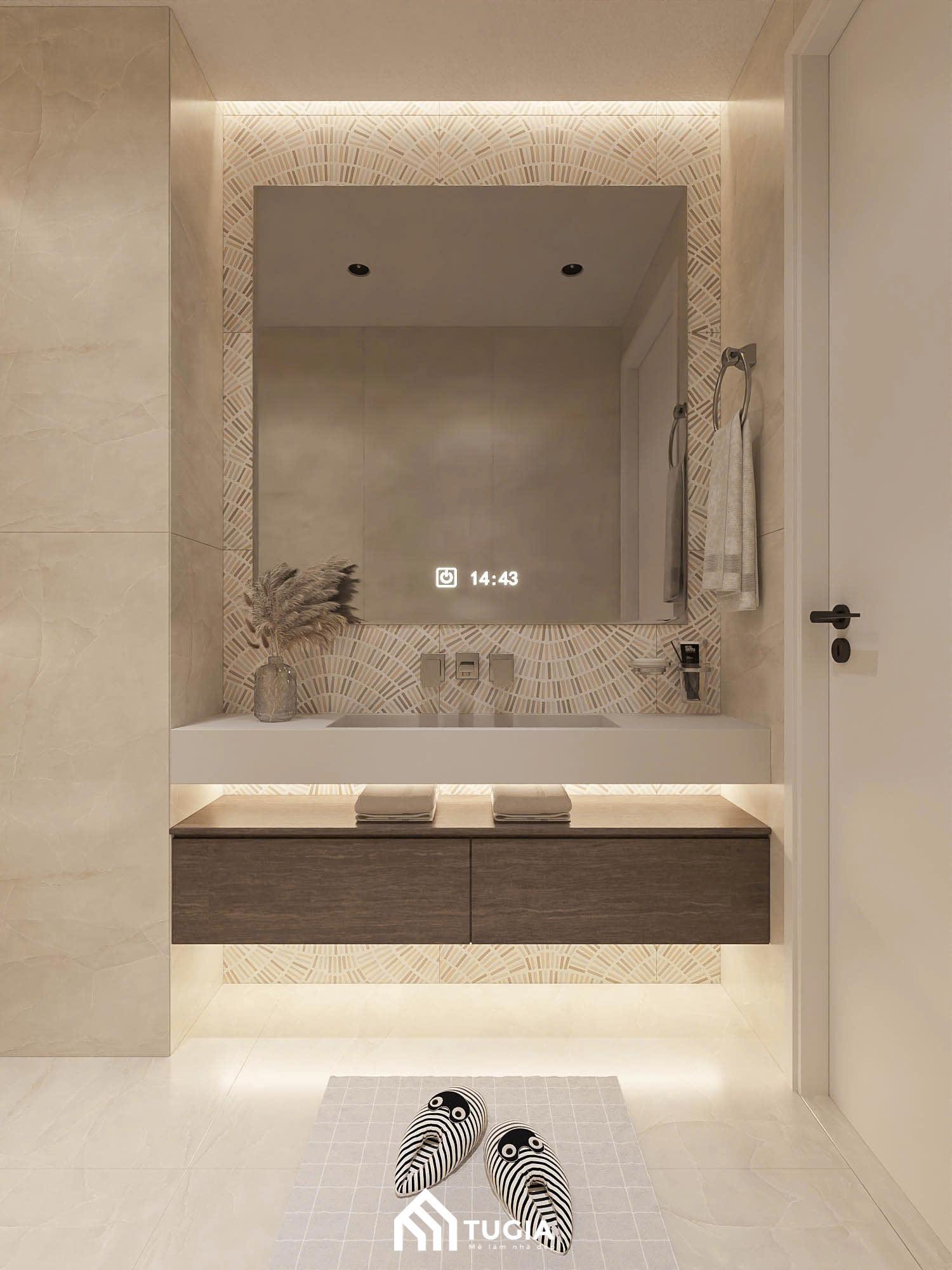 Mọi chi tiết phòng tắm và vệ sinh đều được chăm chút tỉ mỉ mang đến trải nghiệm thư giãn cao cấp