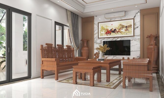 Nội thất biệt thự tại Hoài Đức – 120m2 – 3 PN – Anh Mạnh
