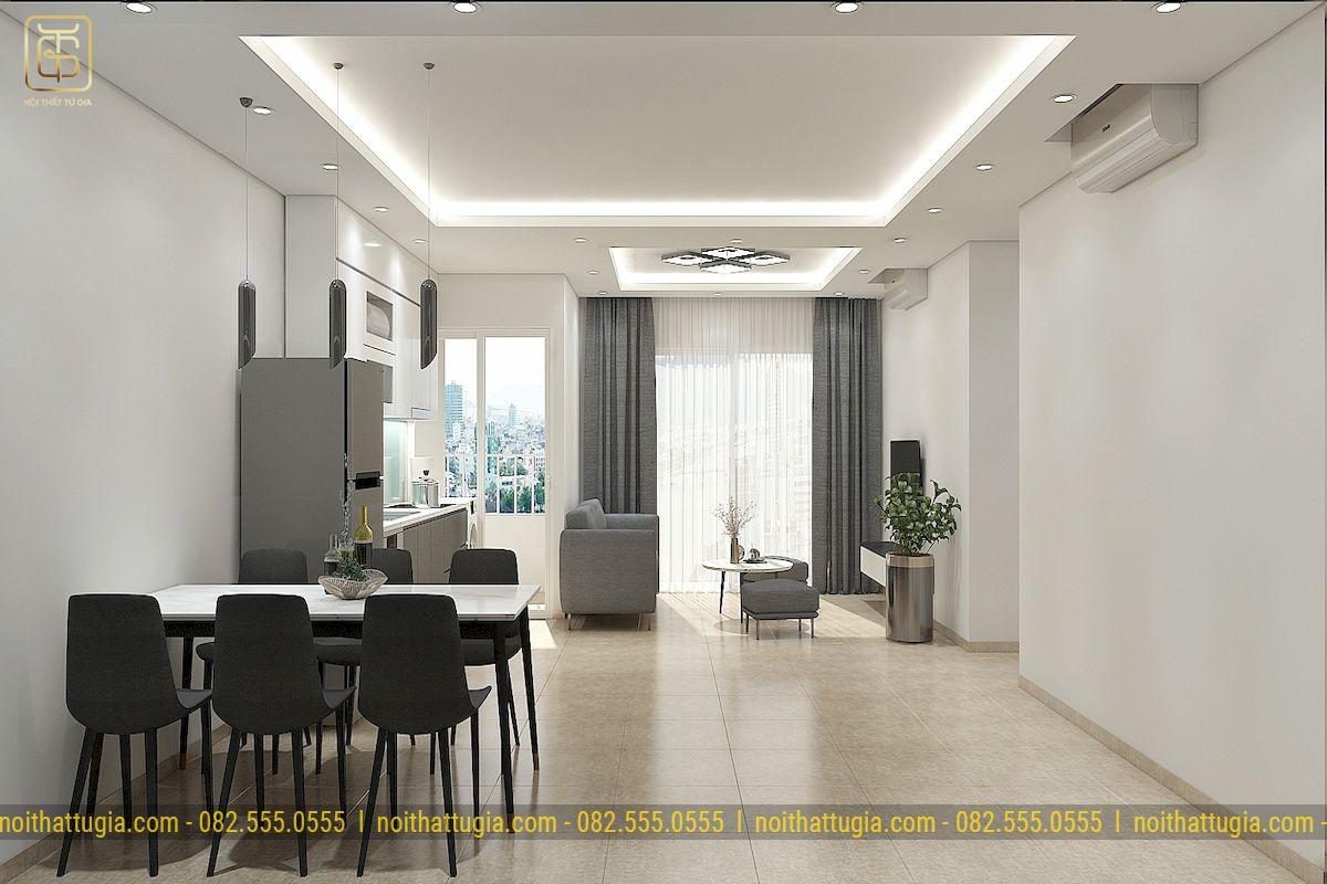 Hạn chế sử dụng vách ngăn chia phòng khách và bếp đối với chung cư diện tích nhỏ