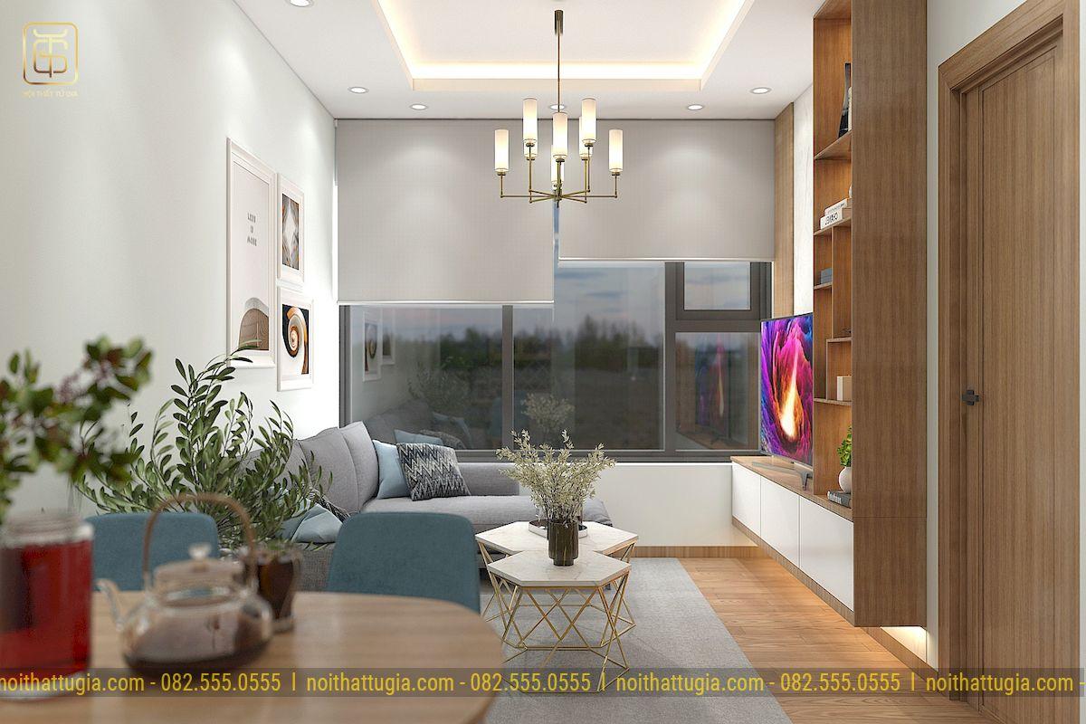 Sử dụng cửa sổ làm điểm thu hút cho phòng khách chung cư
