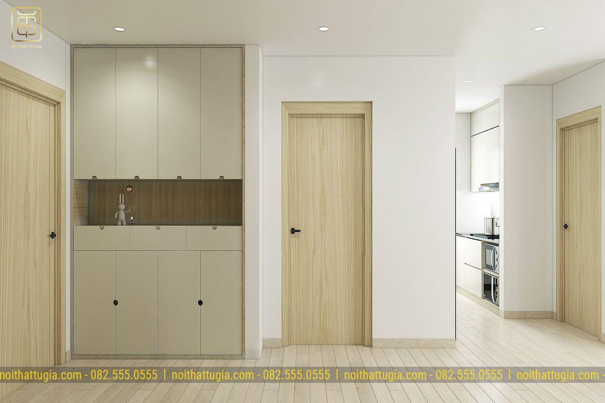 Phong cách Wabi Sabi ngày nay thường ưu tiên sử dụng tủ kịch trần để tạo điểm nhấn cũng như nét thẩm mỹ cho toàn bộ căn nhà