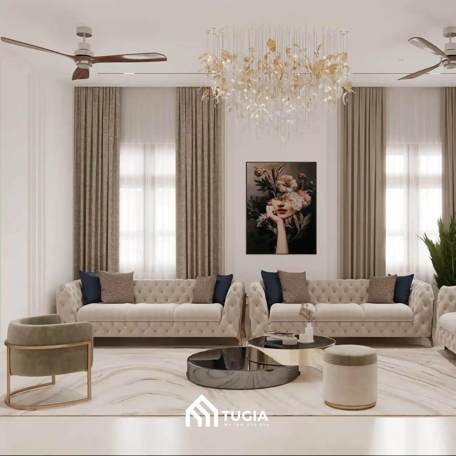 Với thiết kế phòng khách chung cư 55m2 sẽ có thêm nhiều cách bố trí khác nhau nhưng vẫn cầm đảm bảo hài hòa với tổng thể không gian
