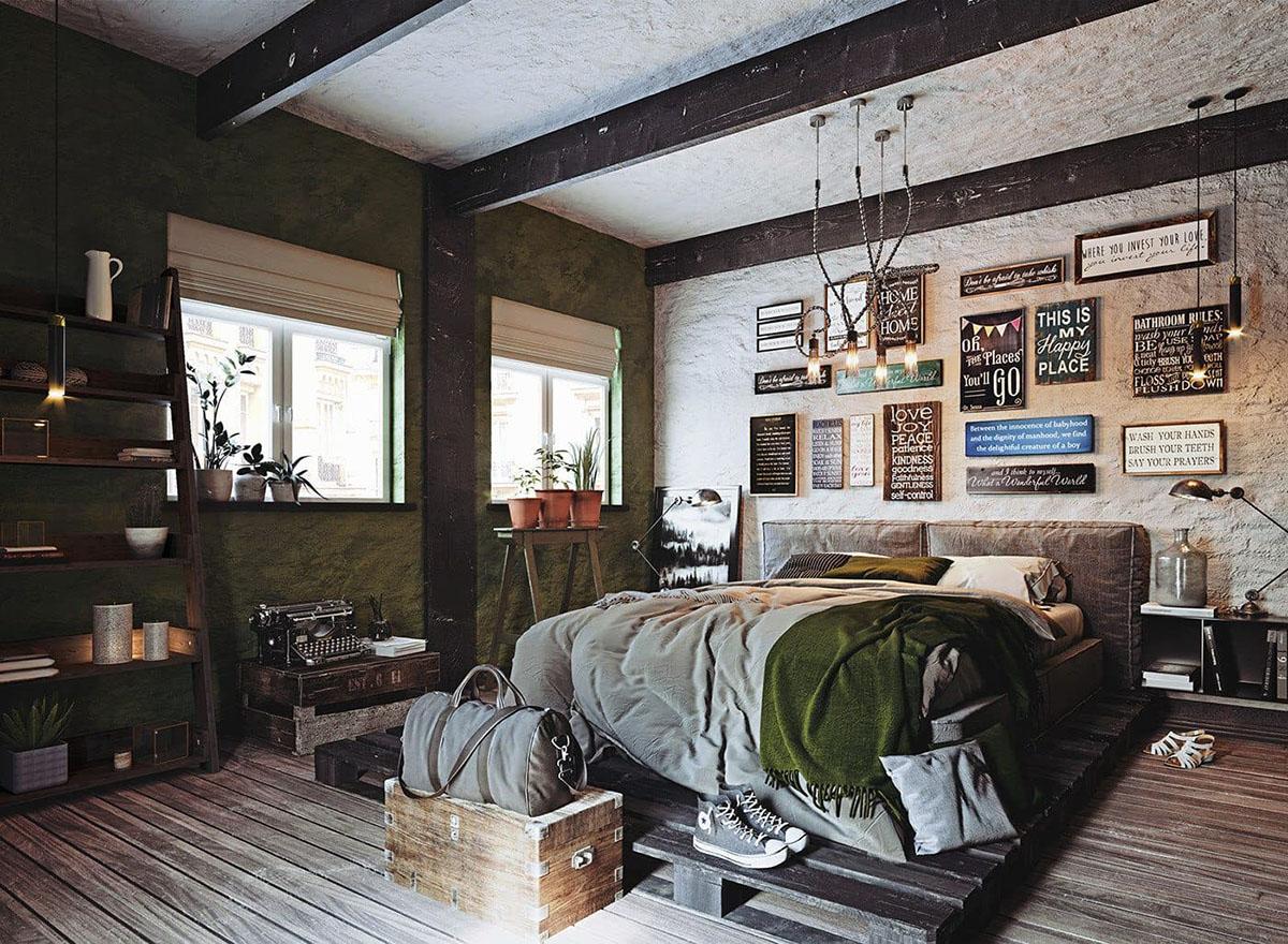 Phòng ngủ chung cư Vintage nổi bật với vẻ đẹp ấm áp, cổ kính và bình yên