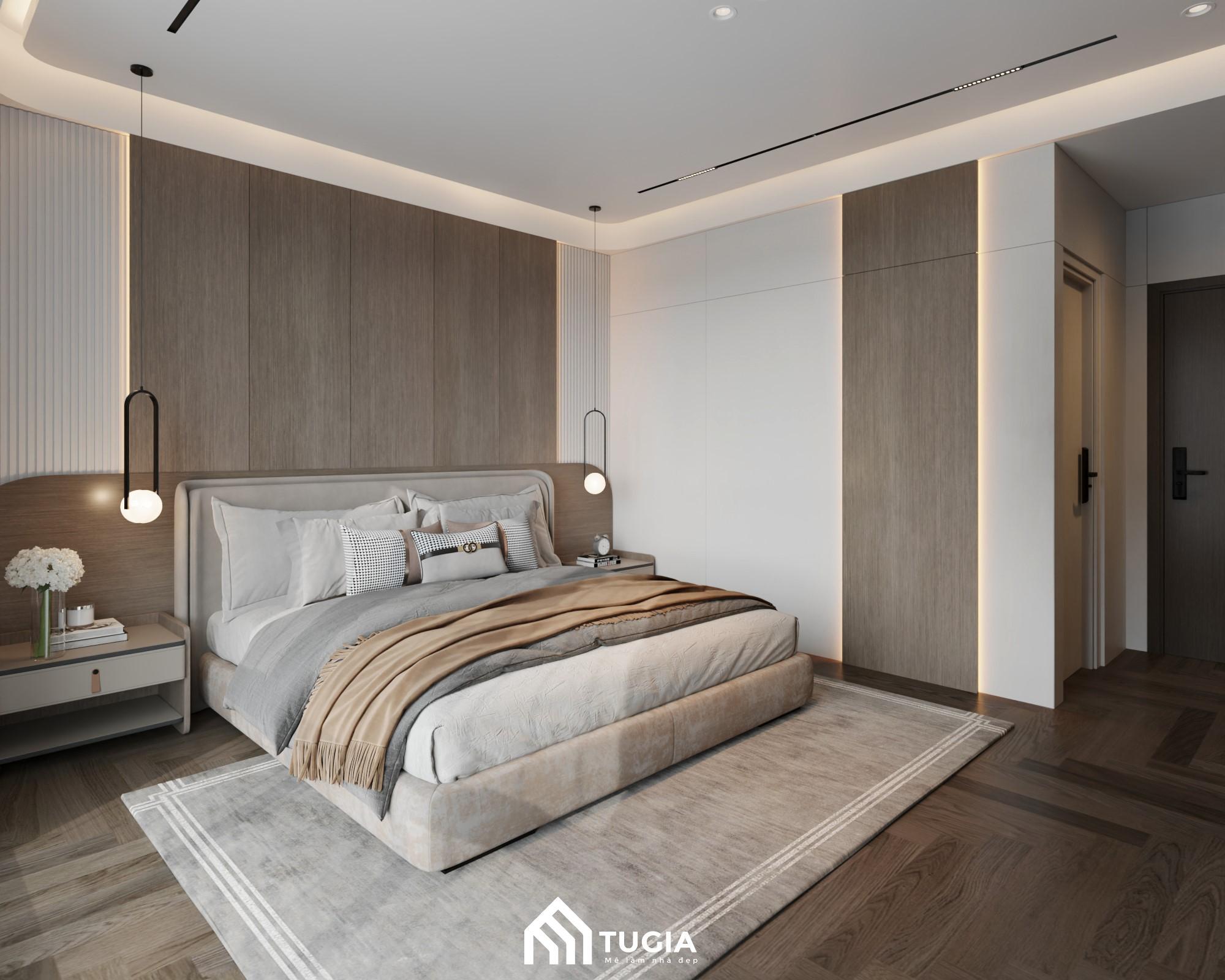Thiết kế phòng ngủ chung cư có phòng vệ sinh rộng rãi với tổng diện tích lên tới 30m2