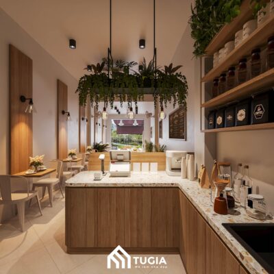 Khu vực pha chế nhỏ gọn nhưng đầy đủ tiện nghi, thuận tiện cho công việc