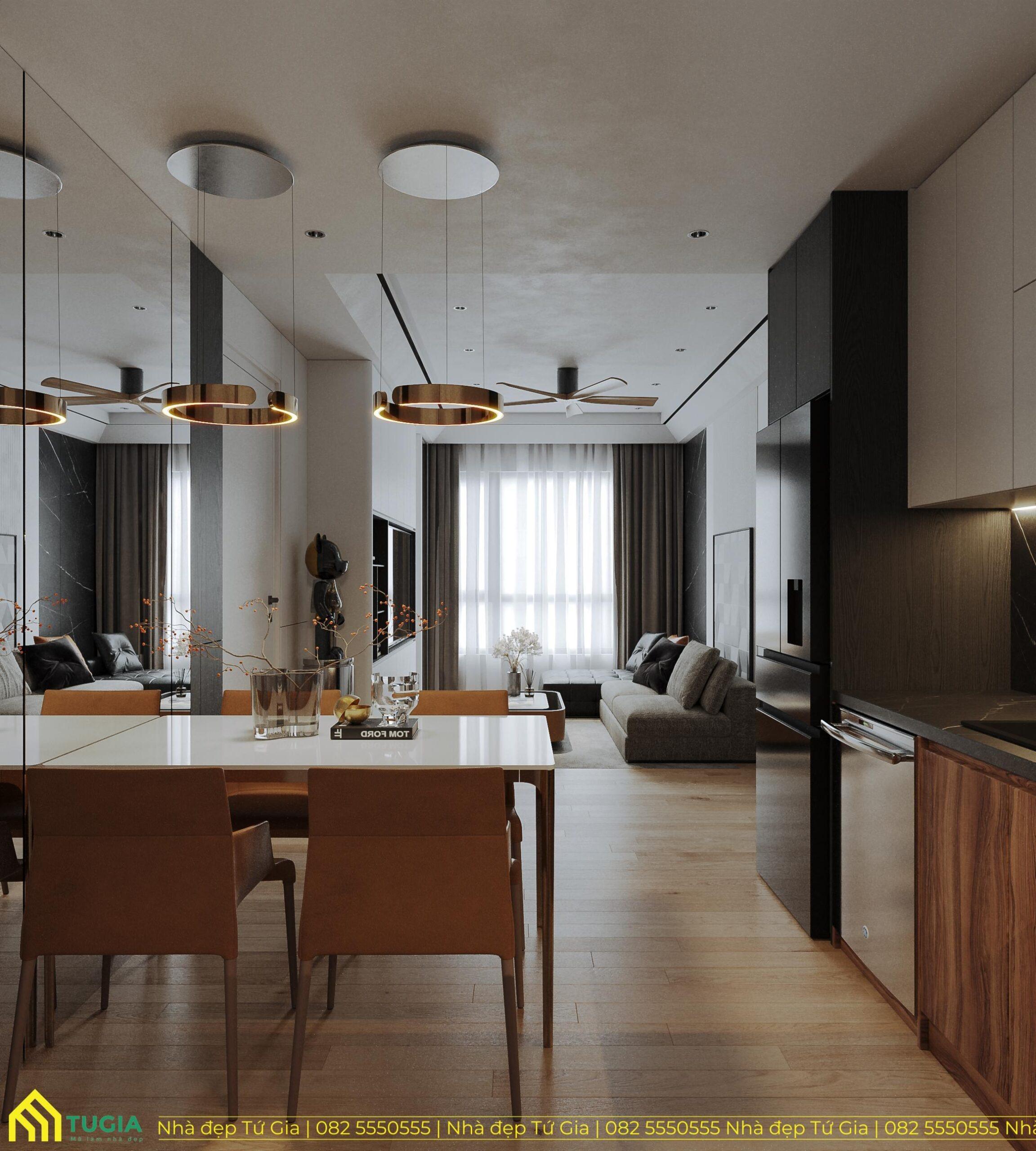 Căn hộ Vinhomes Smart City 60m2 của Chị Mai được Nội thất Tứ Gia thiết kế theo phong cách hiện đại