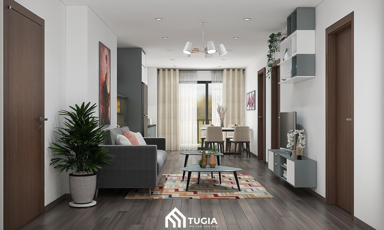 Bố trí thêm chậu cây xanh mát mẻ, điều hòa không khí và hợp phong thủy với gia chủ