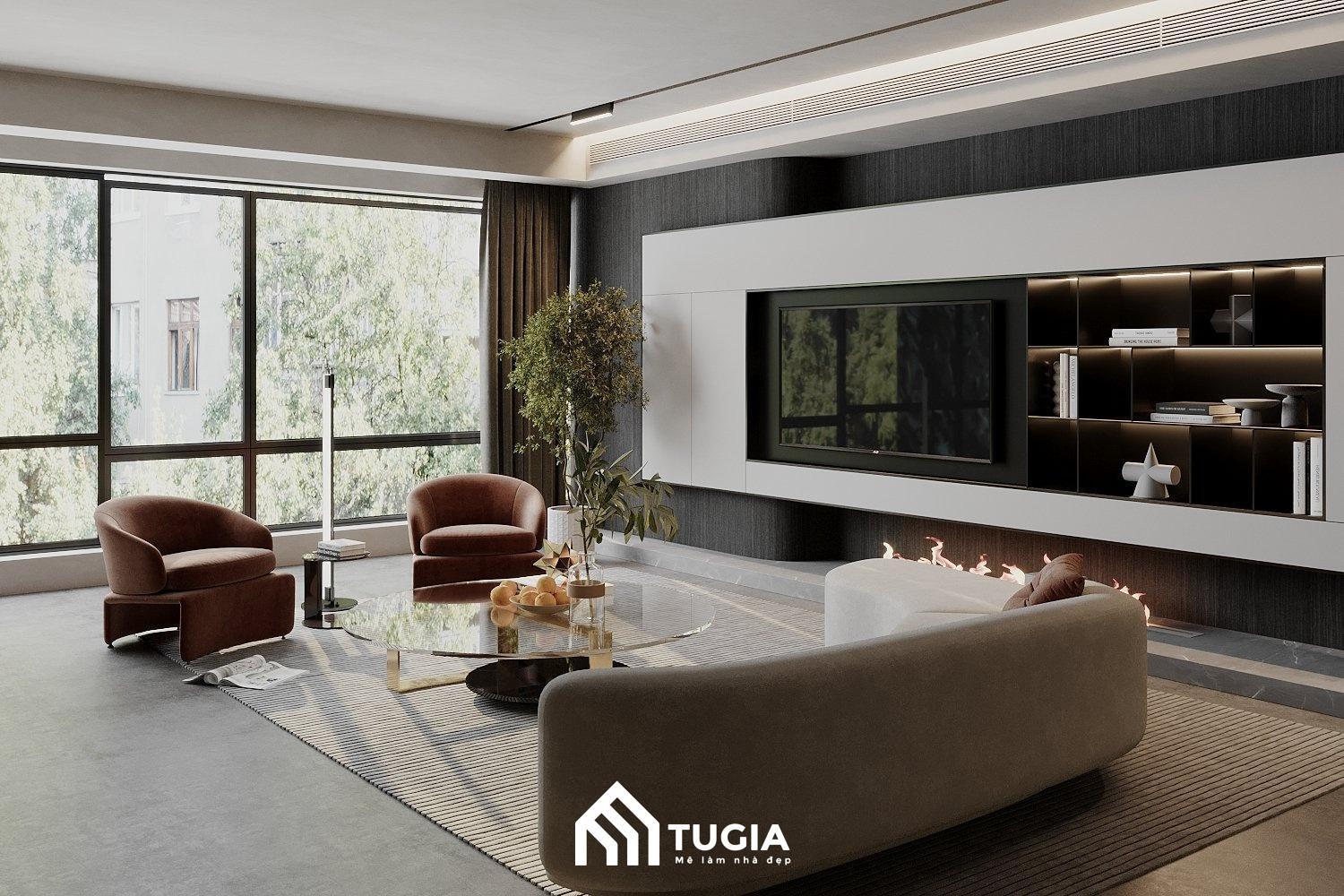 Nội thất Tứ Gia chốt chất liệu và bản vẽ thi công nội thất biệt thự với khách hàng