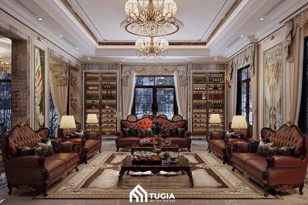 Đèn chùm là một món đồ nội thất không thể thiếu trong thiết kế và thi công nội thất biệt thự cổ điển