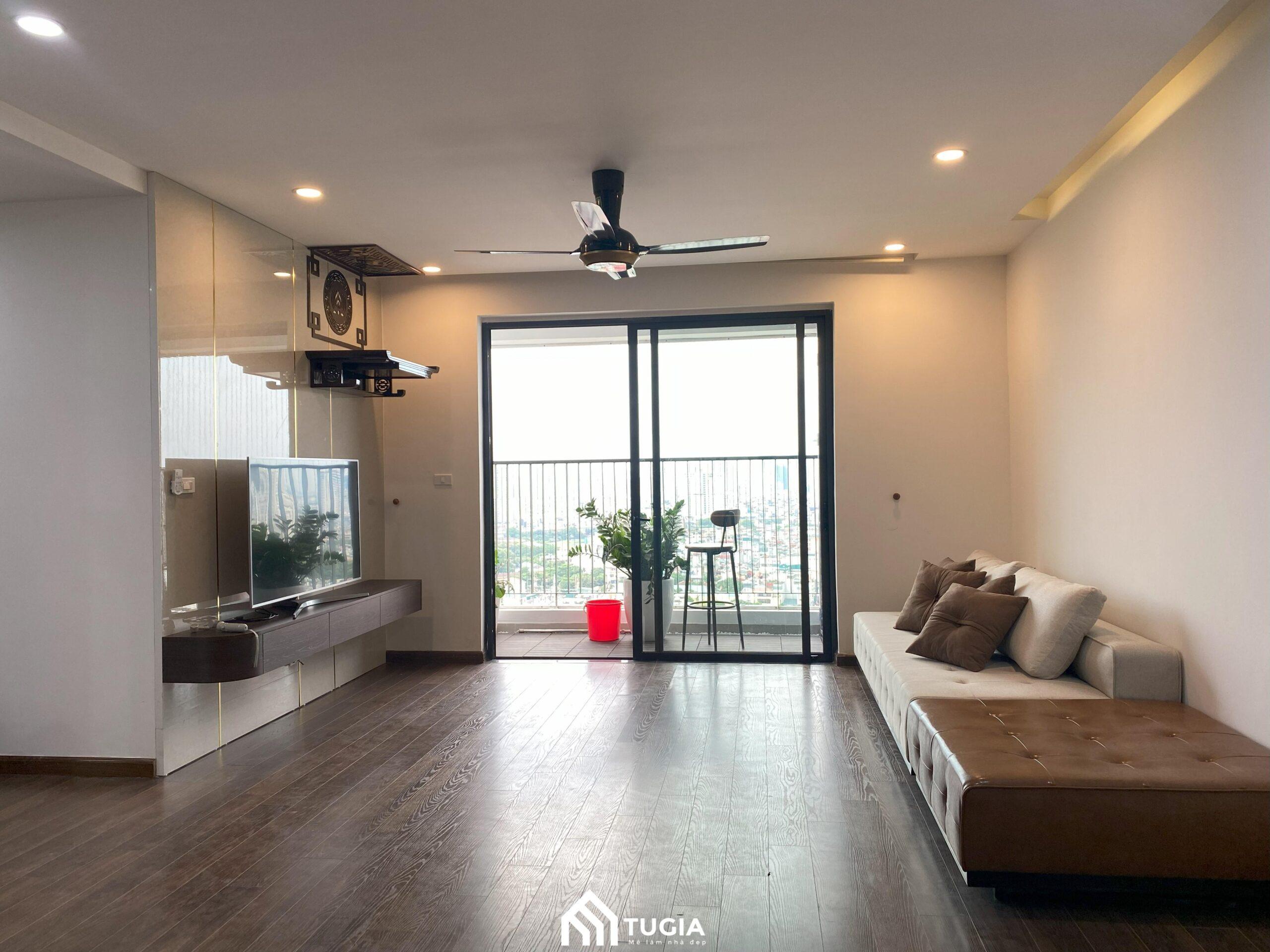 Hình ảnh thi công thực tế tại căn hộ chung cư Five Star Garden 3 phòng ngủ diện tích 120m2 do Nội thất Tứ Gia thực hiện