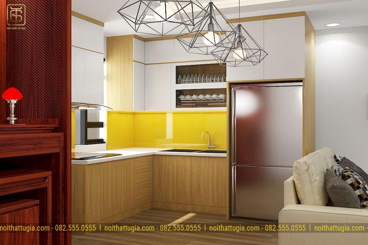 Thiết kế bếp căn hộ chung cư mini thường có diện tích chỉ 5 - 7m2 nên cần bố trí khoa học với đồ nội thất thông minh