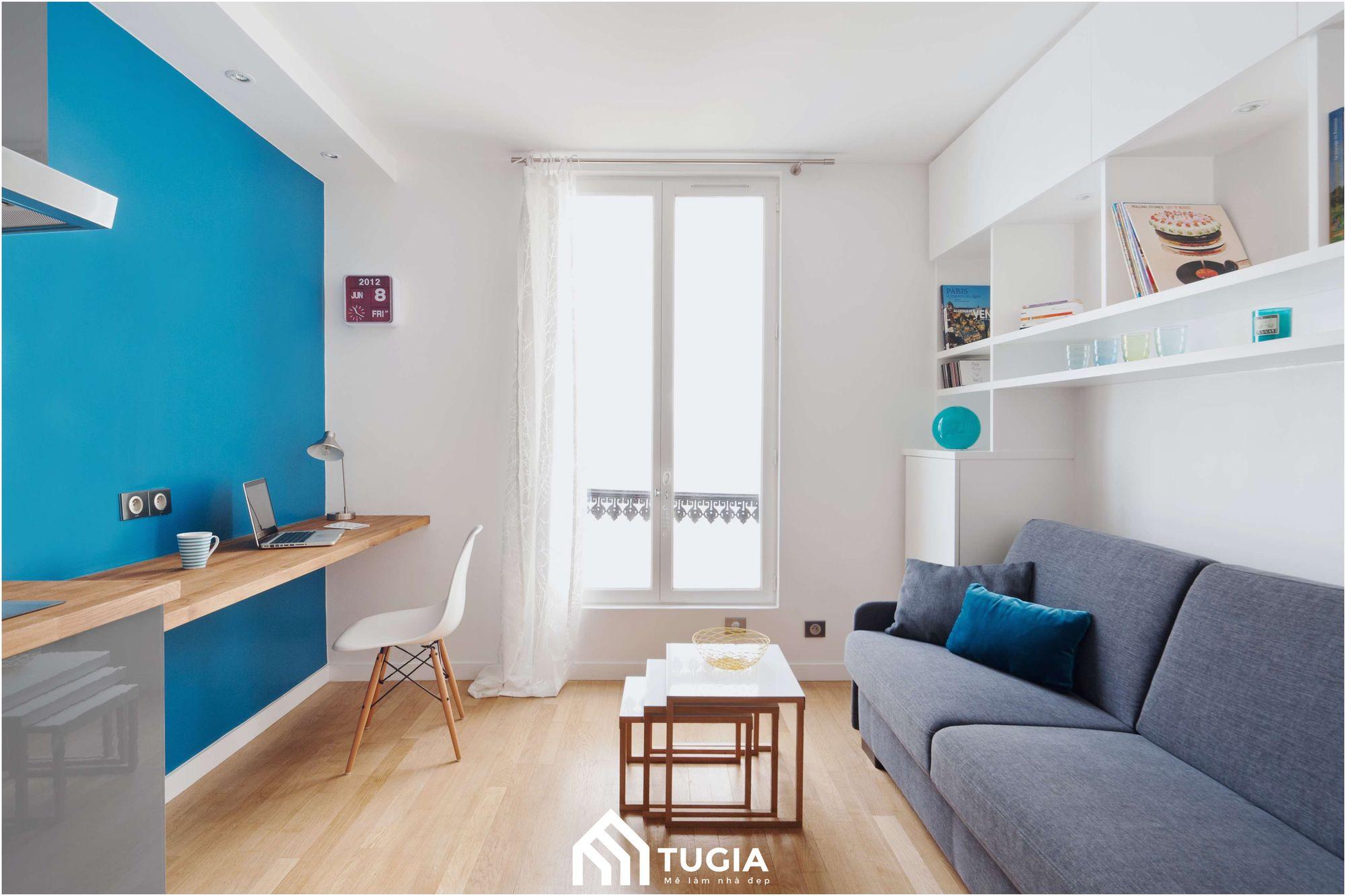 Nội thất Tứ Gia thường sử dụng đồ nội thất gọn nhẹ cho căn hộ studio 30m2
