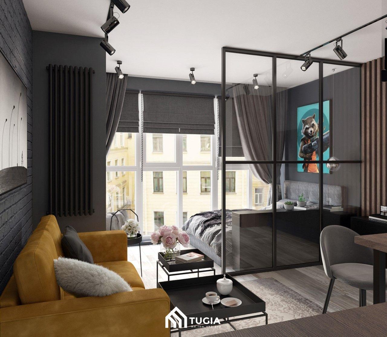 Bố trí nội thất phong cách hiện đại cho studio 30m2 là việc sử dụng những chi tiết nội thất hiện đại nhưng tối gọn về kích thước
