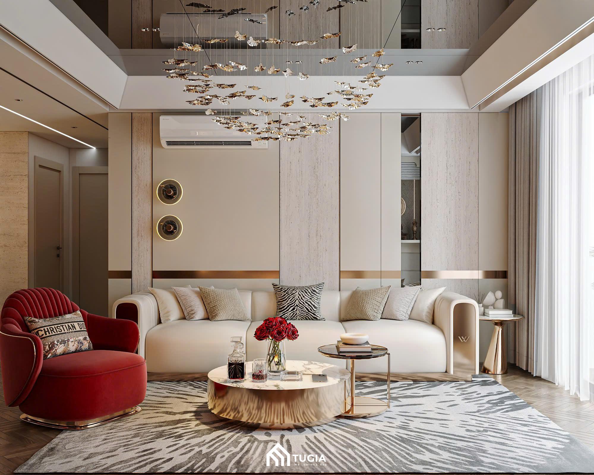 Mẫu thiết kế nội thất chung cư 100m2 phong cách Luxury được giới thượng lưu rất ưa chuộng
