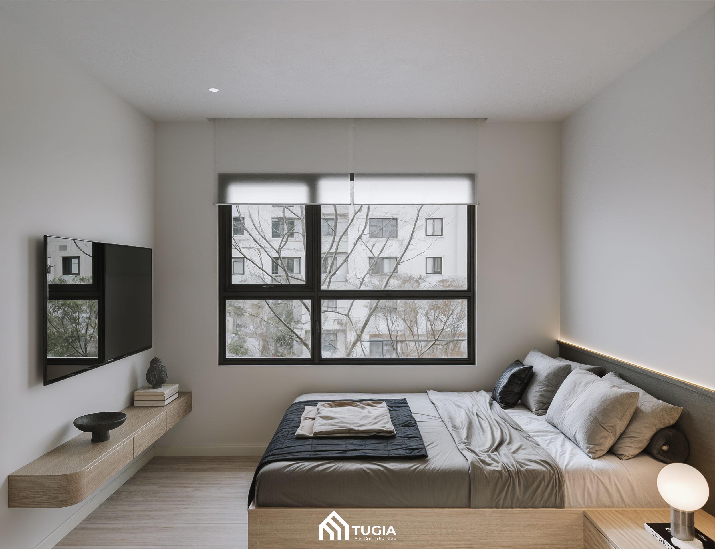 Mẫu thiết kế phòng ngủ với hệ thống cửa sổ tận dụng ánh sáng tự nhiên