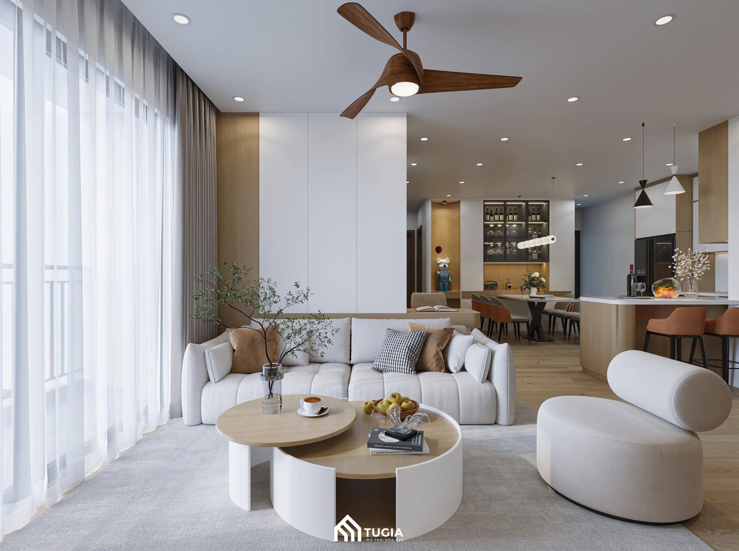 Dự án thiết kế nội thất chung cư 100m2 phong cách hiện đại của Anh Thằng do Nội thất Tứ Gia thực hiện